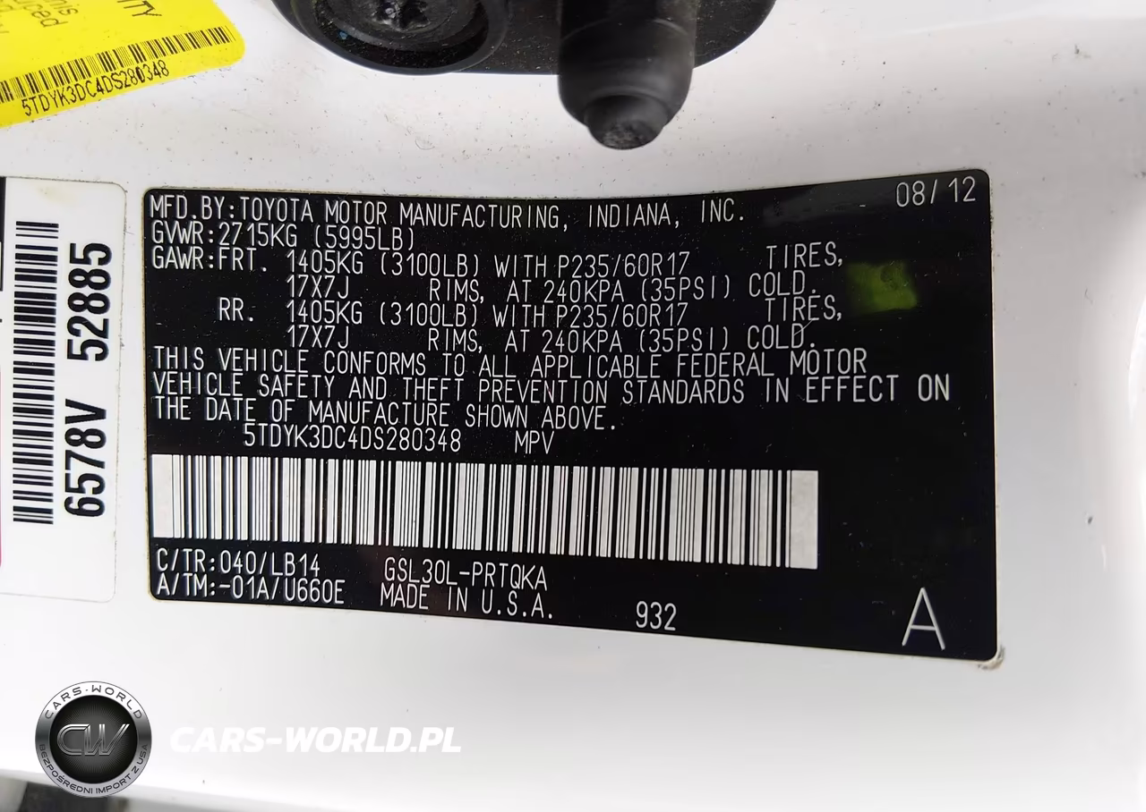 2013 Toyota Sienna Xle V6 8 Passenger VIN:5TDYK3DC4DS280348 - 9