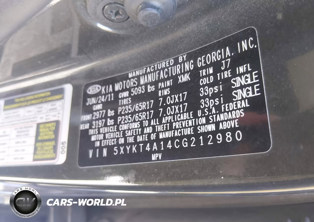2012 Kia Sorento Lx VIN:5XYKT4A14CG212980 - 9