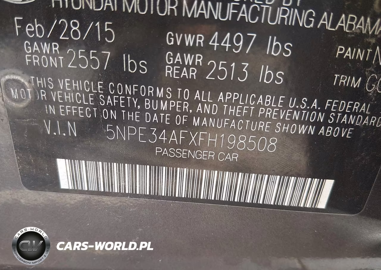 2015 Hyundai Sonata Sport VIN:5NPE34AFXFH198508 - 9