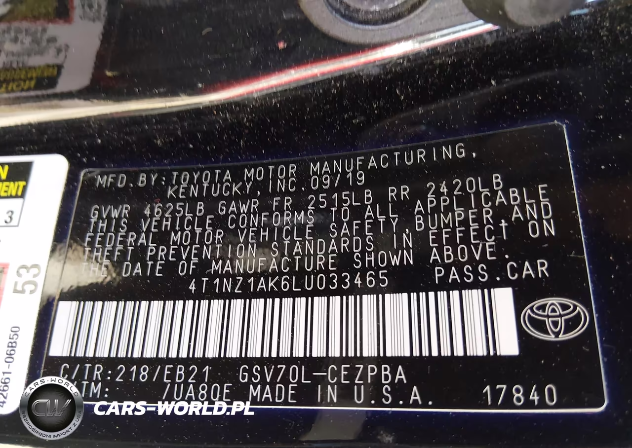 2020 Toyota Camry Trd VIN:4T1NZ1AK6LU033465 - 9