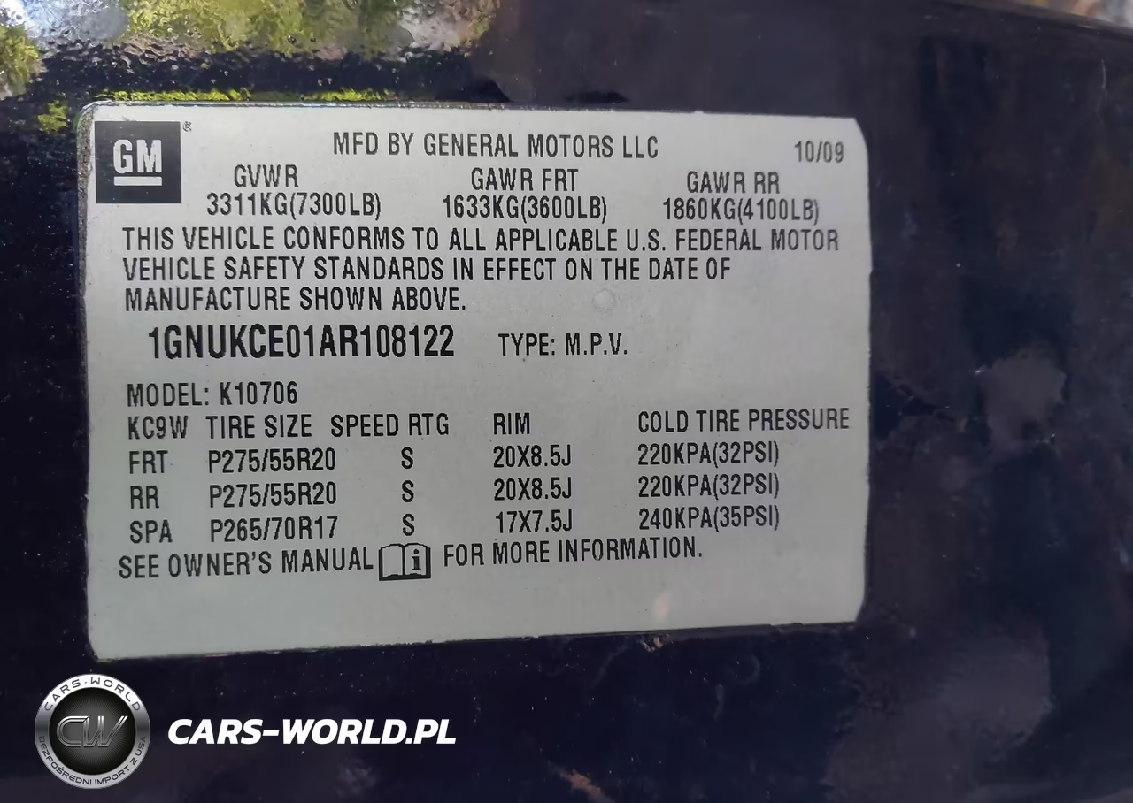 2010 Chevrolet Tahoe Ltz VIN:1GNUKCE01AR108122 - 9