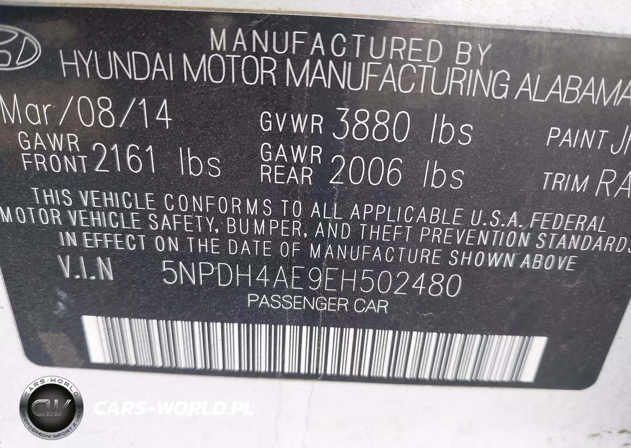 2014 Hyundai Elantra Se VIN:5NPDH4AE9EH502480 - 9