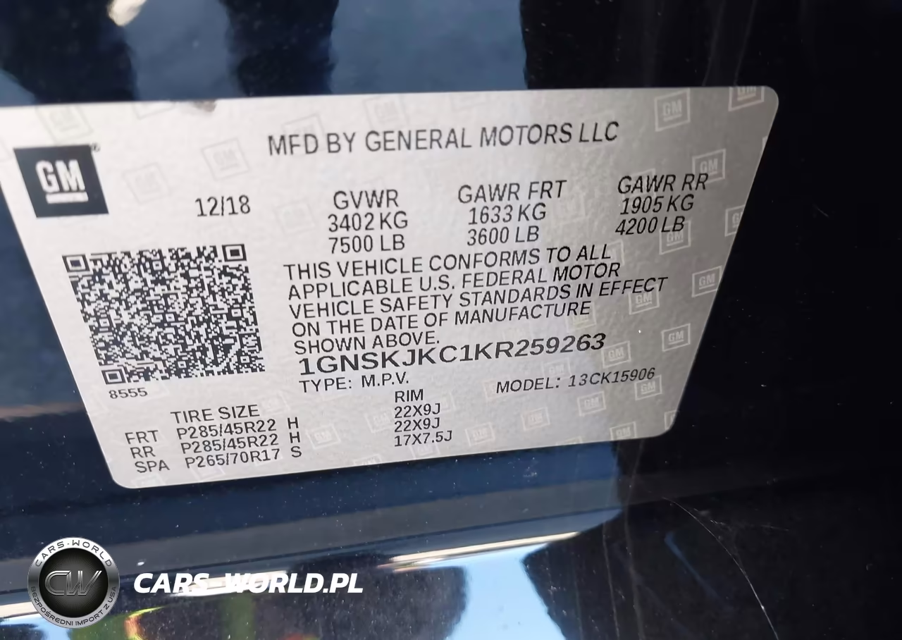 2019 Chevrolet Suburban K1500 Premier VIN:1GNSKJKC1KR259263 - 9