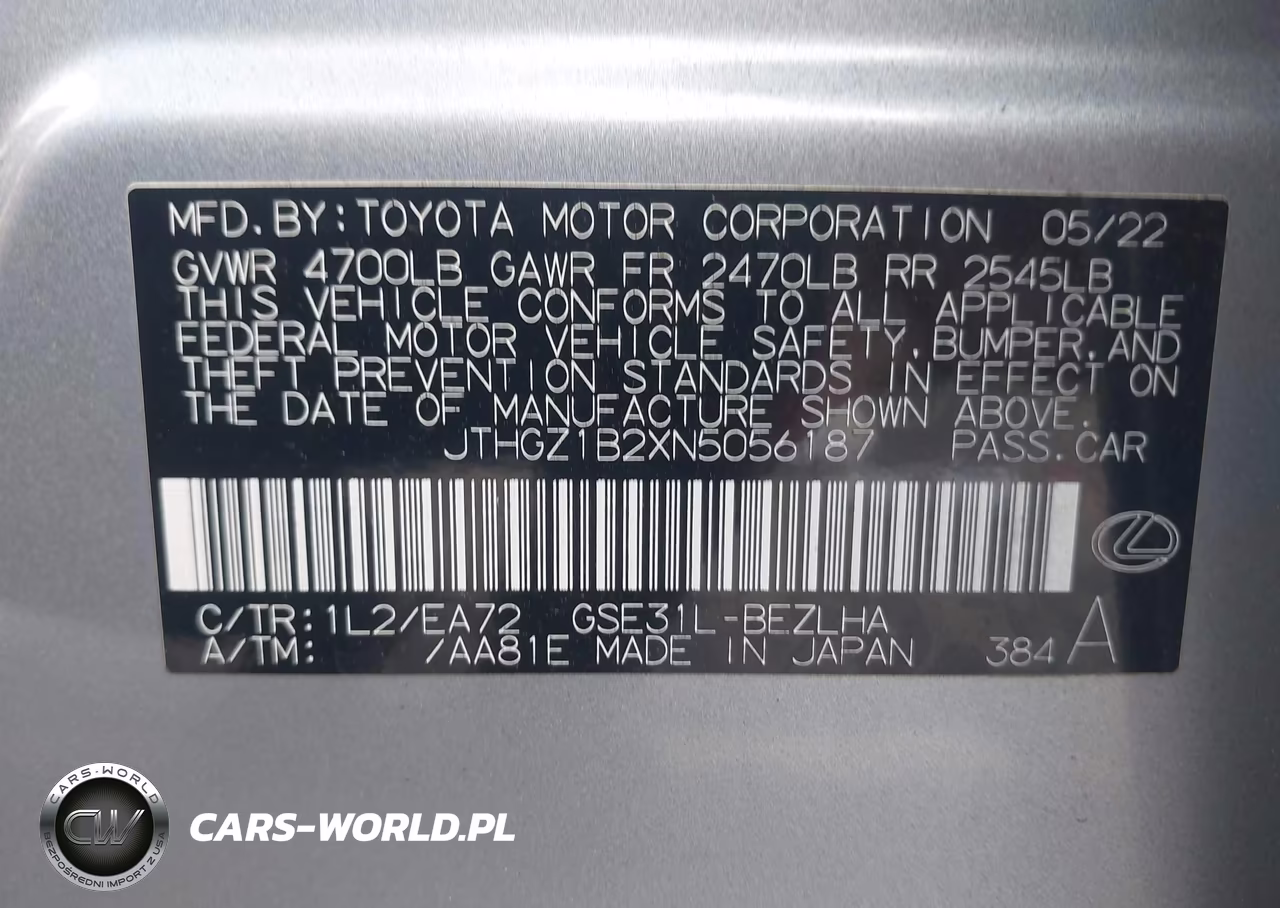 2022 Lexus Is 350 F Sport VIN:JTHGZ1B2XN5056187 - 9