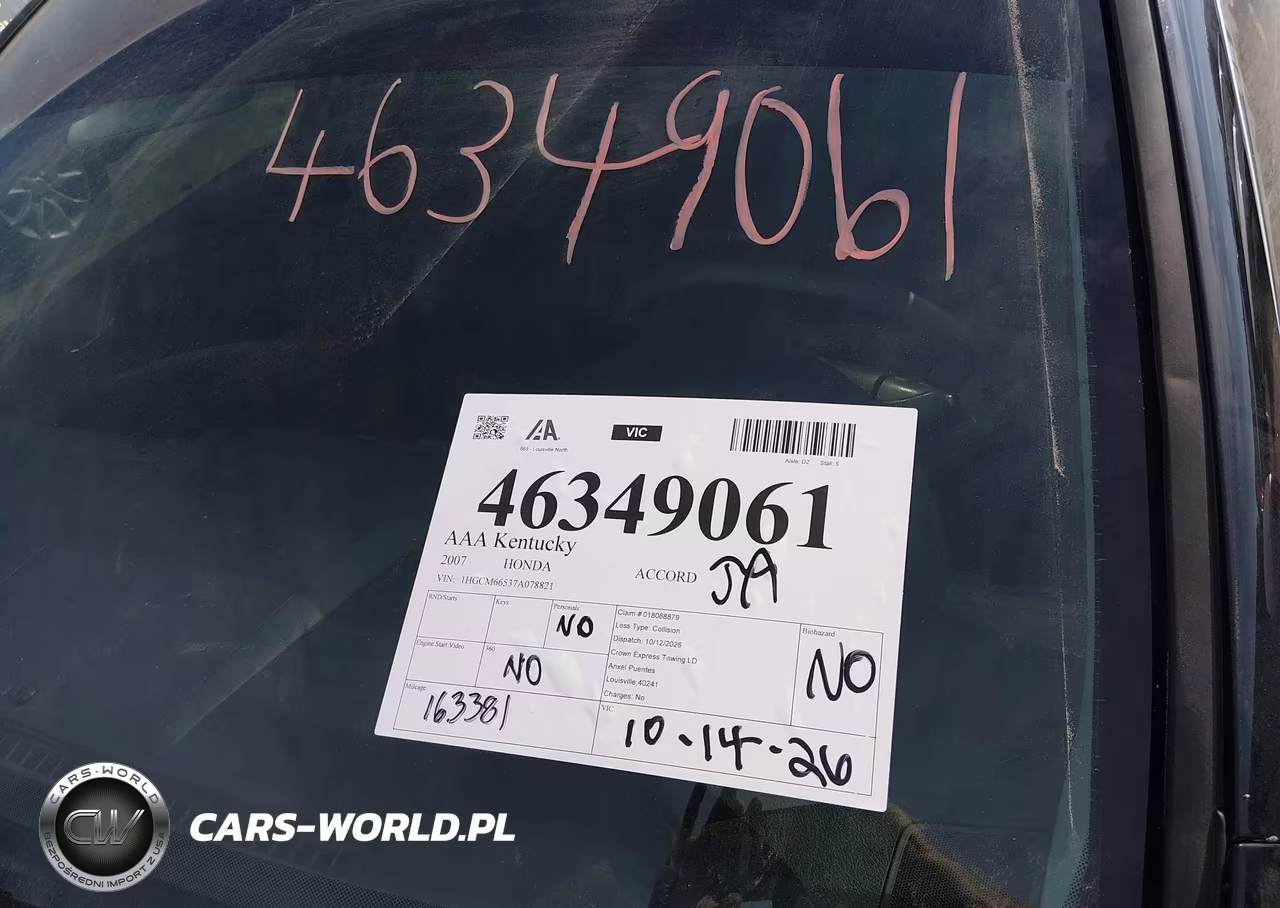 2007 Honda Accord 3.0 Ex VIN:1HGCM66537A078821 - 17
