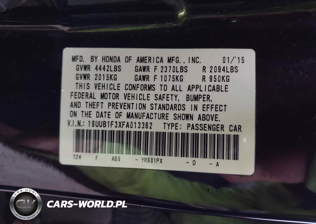 2015 Acura Tlx VIN:19UUB1F3XFA013362 - 9