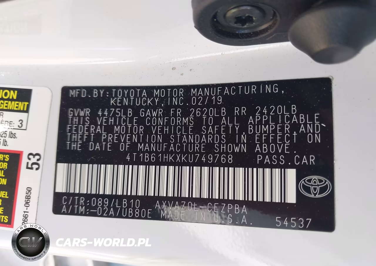 2019 Toyota Camry Xse VIN:4T1B61HKXKU749768 - 9