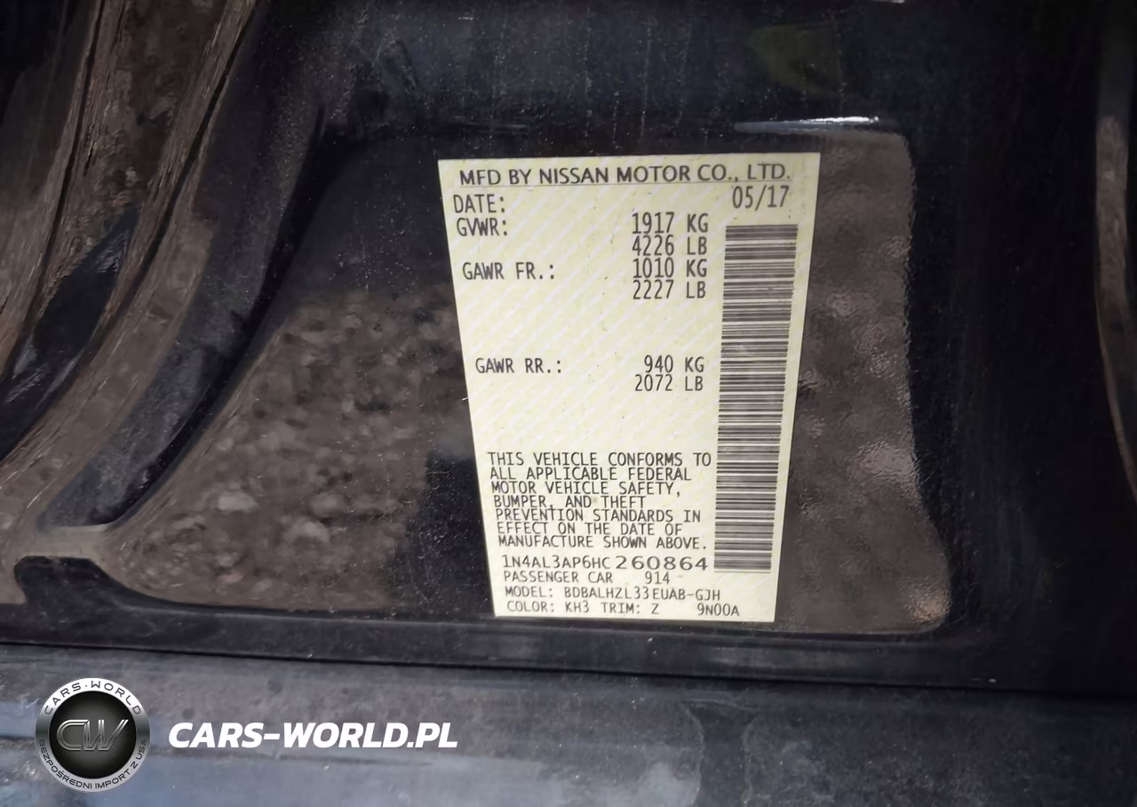 2017 Nissan Altima 2.5 Sr VIN:1N4AL3AP6HC260864 - 9
