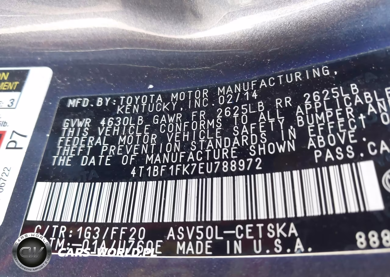 2014 Toyota Camry Se VIN:4T1BF1FK7EU788972 - 9