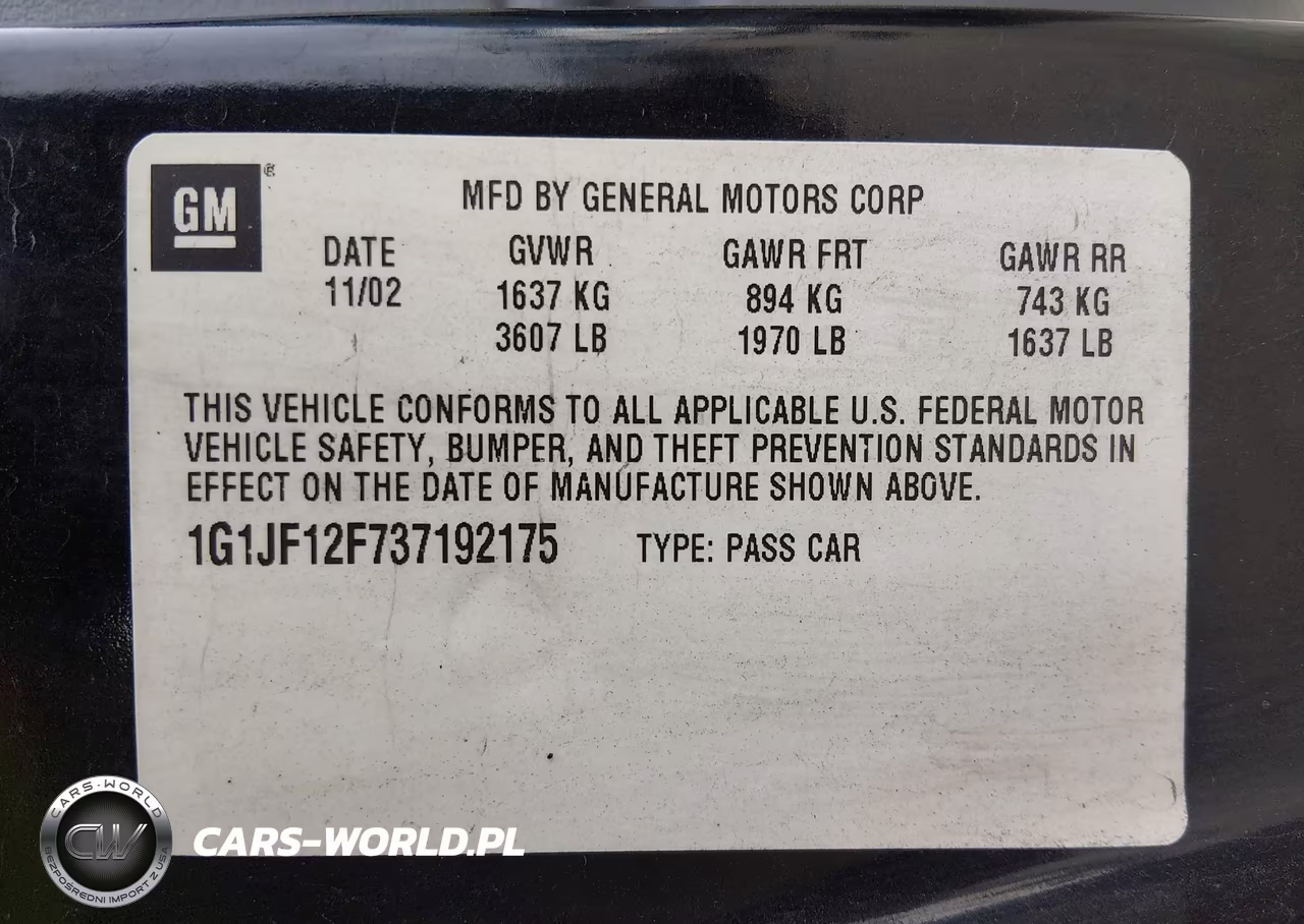 2003 Chevrolet Cavalier Ls VIN:1G1JF12F737192175 - 9