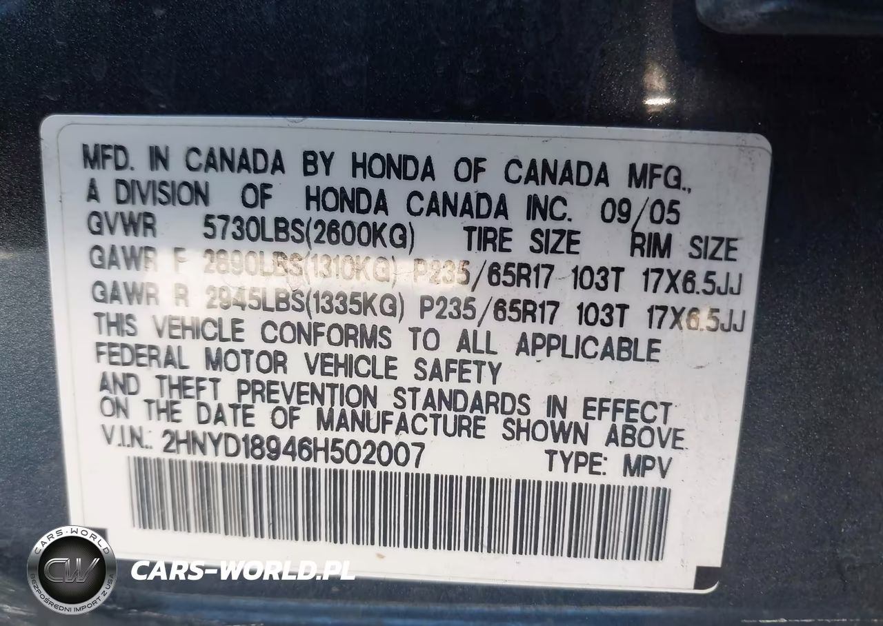 2006 Acura Mdx VIN:2HNYD18946H502007 - 9