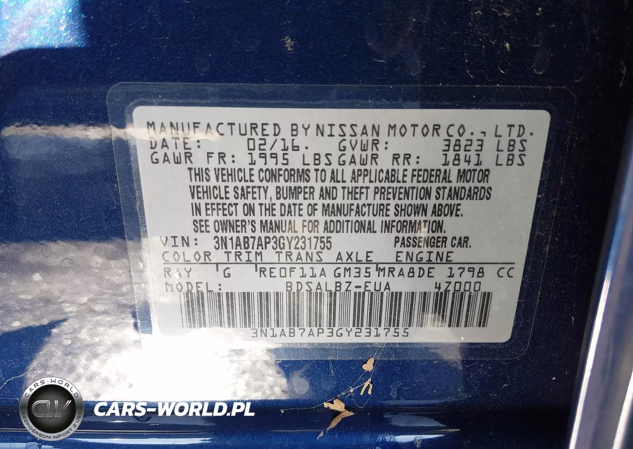 2016 Nissan Sentra S VIN:3N1AB7AP3GY231755 - 9
