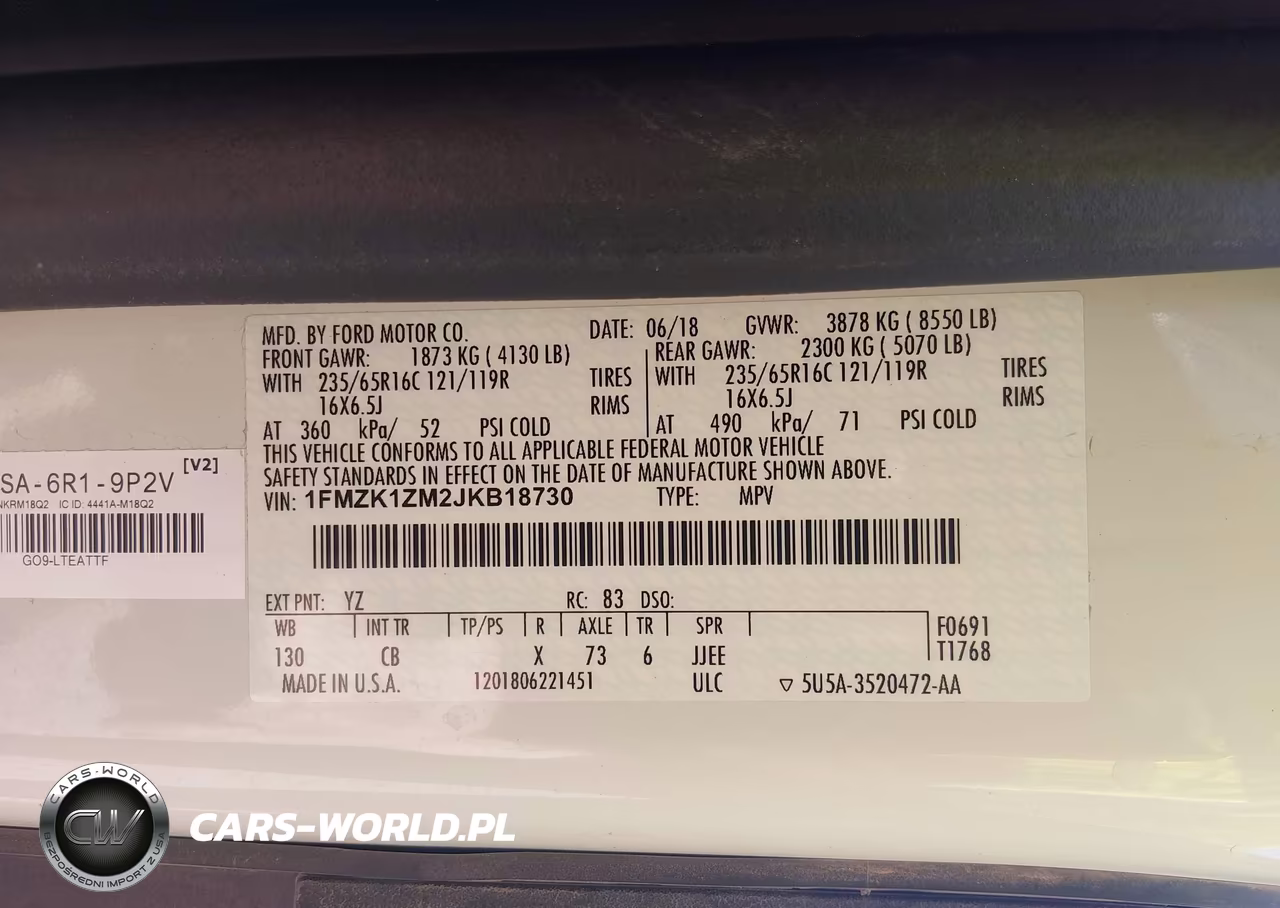 2018 Ford Transit-150 Xl VIN:1FMZK1ZM2JKB18730 - 9