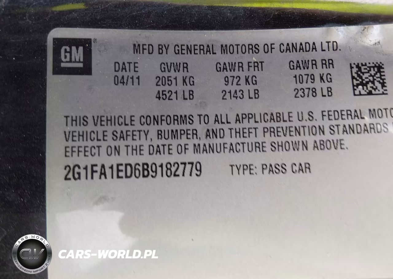 2011 Chevrolet Camaro 2Ls VIN:2G1FA1ED6B9182779 - 9