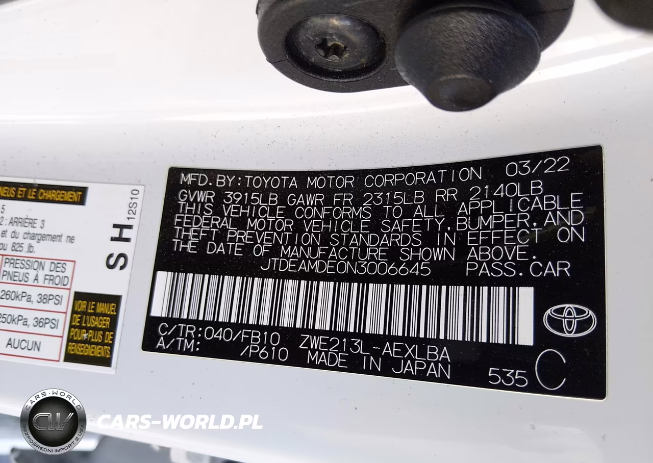 2022 Toyota Corolla Hybrid Le VIN:JTDEAMDE0N3006645 - 8