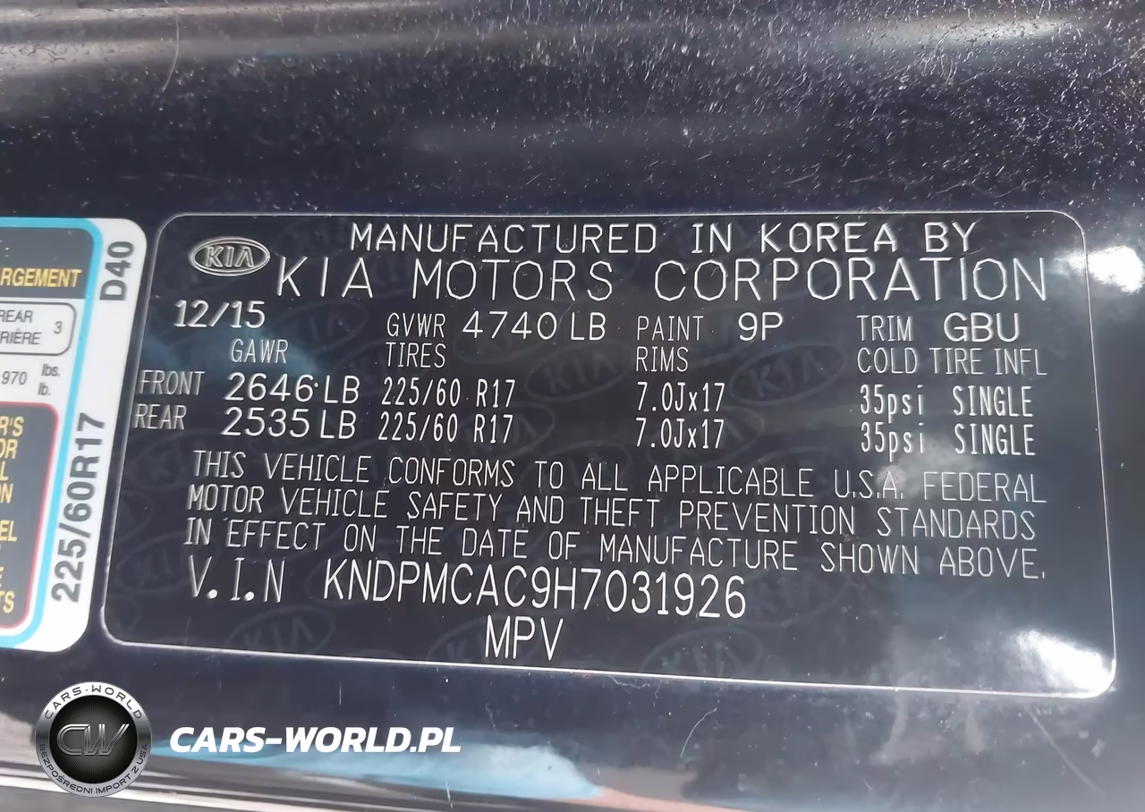 2017 Kia Sportage Lx VIN:KNDPMCAC9H7031926 - 9
