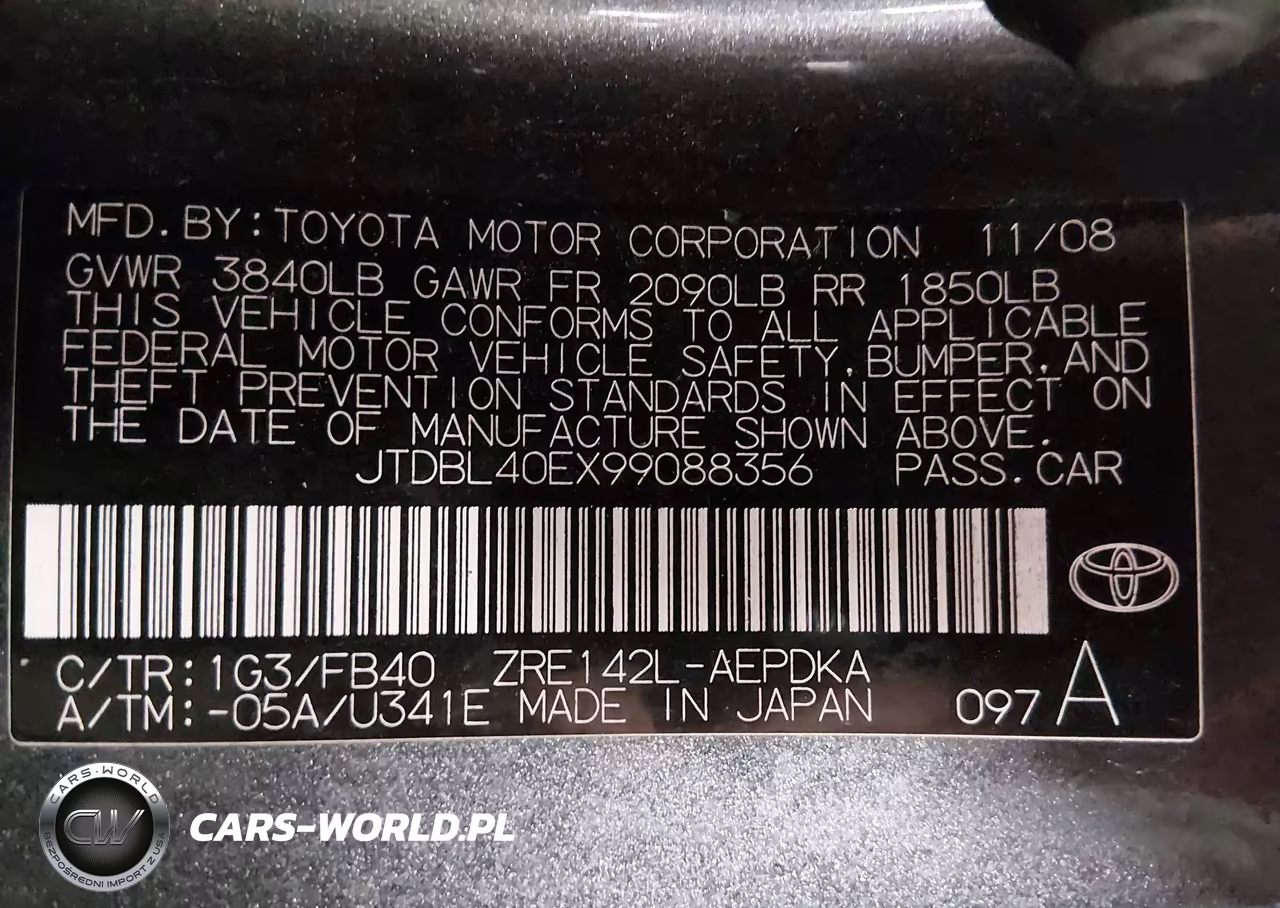 2009 Toyota Corolla Le VIN:JTDBL40EX99088356 - 9