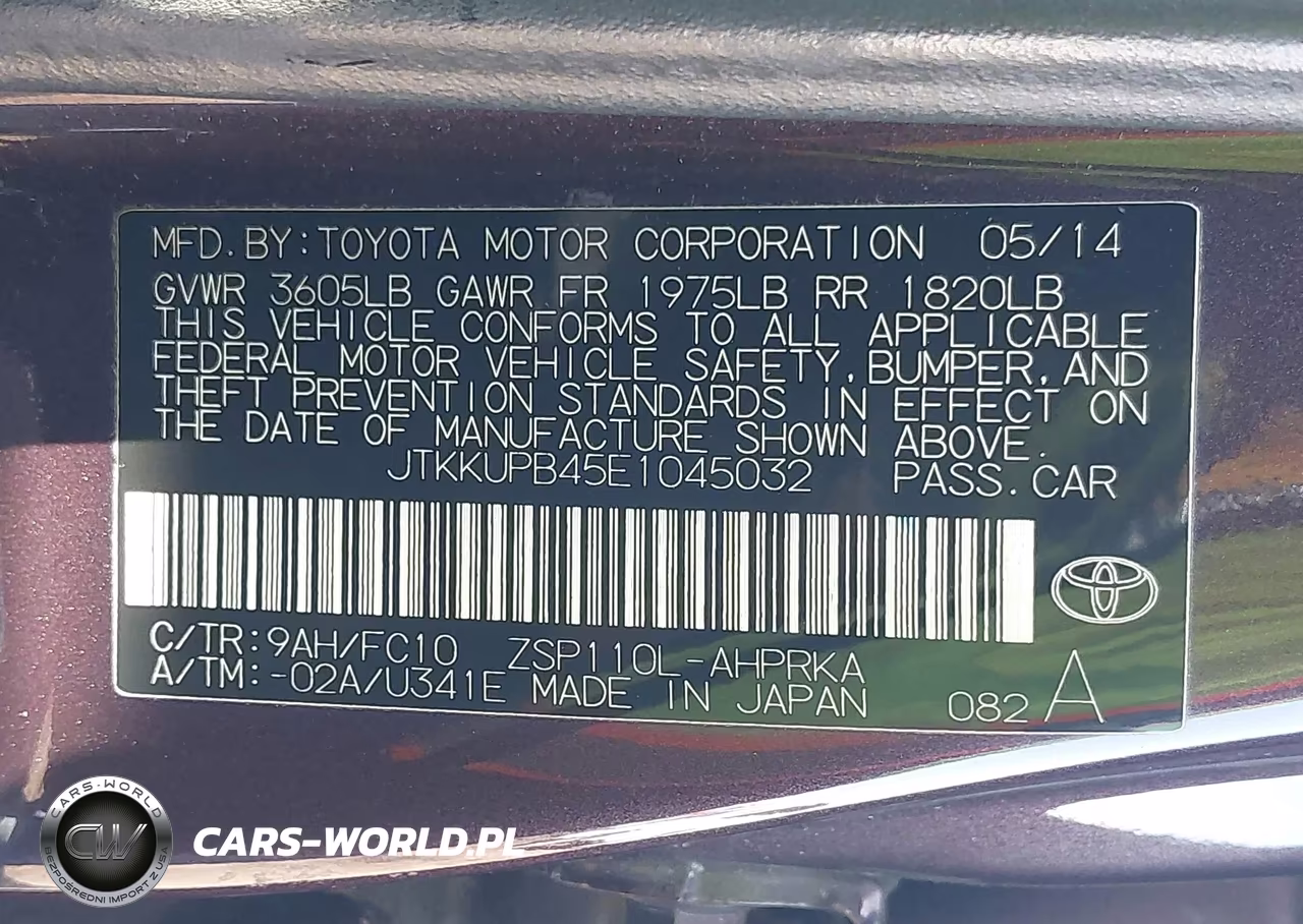2014 Scion Xd VIN:JTKKUPB45E1045032 - 9