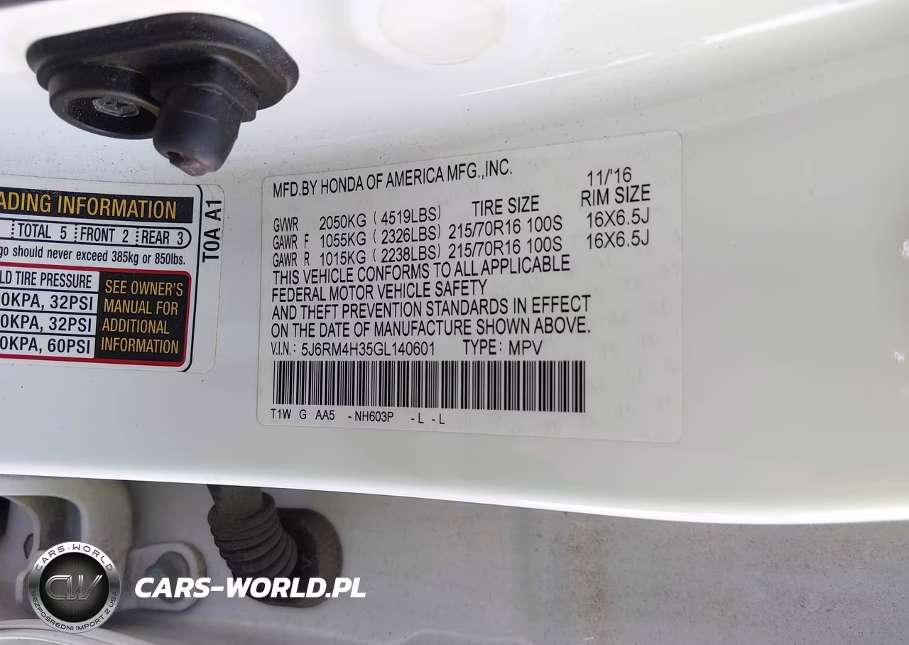 2016 Honda Cr-V Lx VIN:5J6RM4H35GL140601 - 9