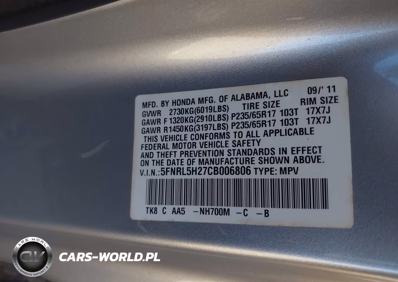 2012 Honda Odyssey Lx VIN:5FNRL5H27CB006806 - 9