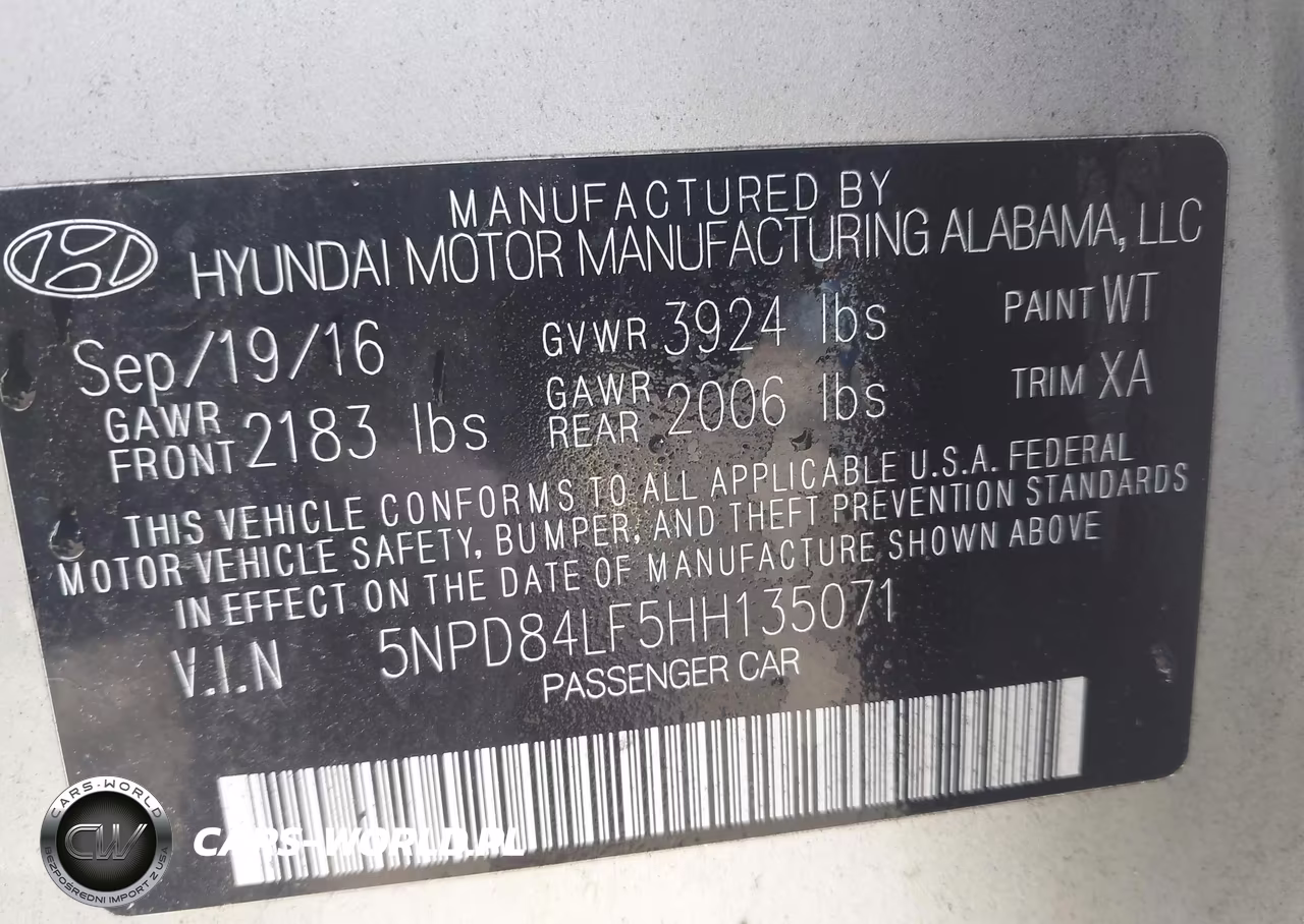 2017 Hyundai Elantra Se VIN:5NPD84LF5HH135071 - 9