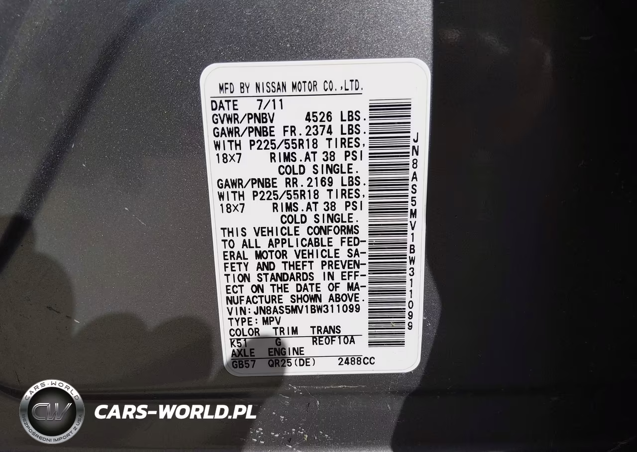 2011 Nissan Rogue Sv VIN:JN8AS5MV1BW311099 - 9