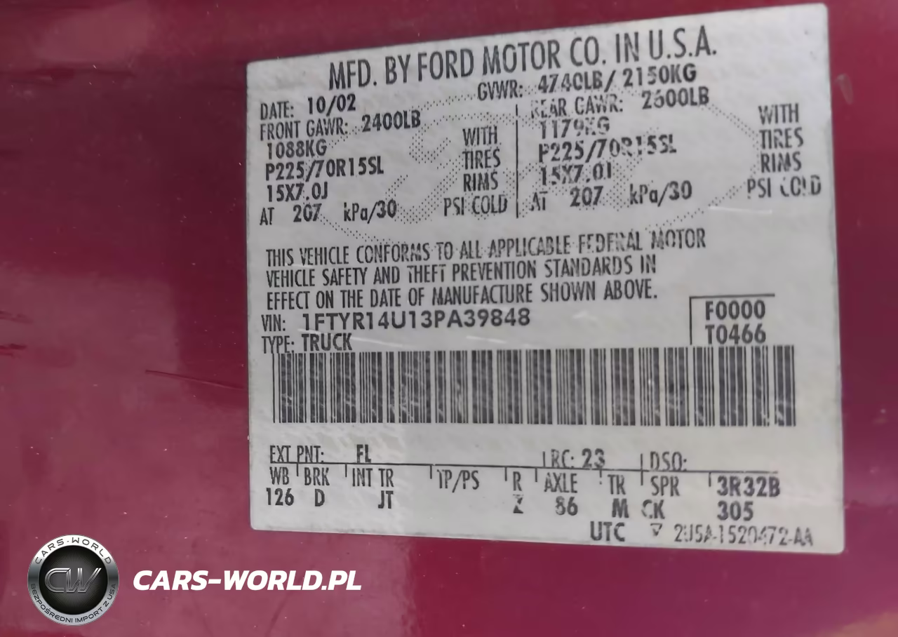 2003 Ford Ranger Edge-Tremor-Xl-Xlt VIN:1FTYR14U13PA39848 - 9