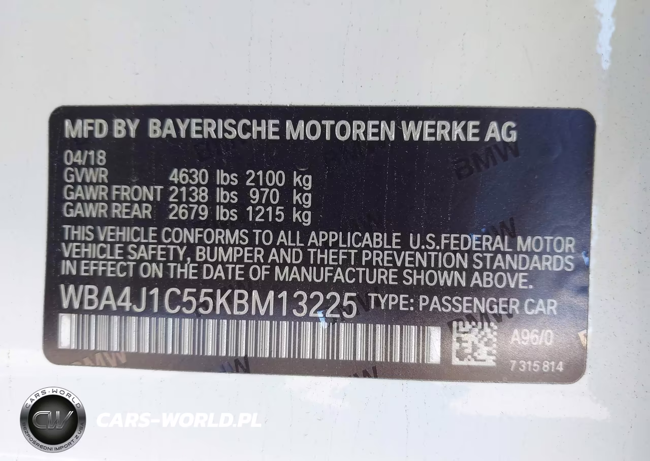 2019 BMW 430I Gran Coupe VIN:WBA4J1C55KBM13225 - 9
