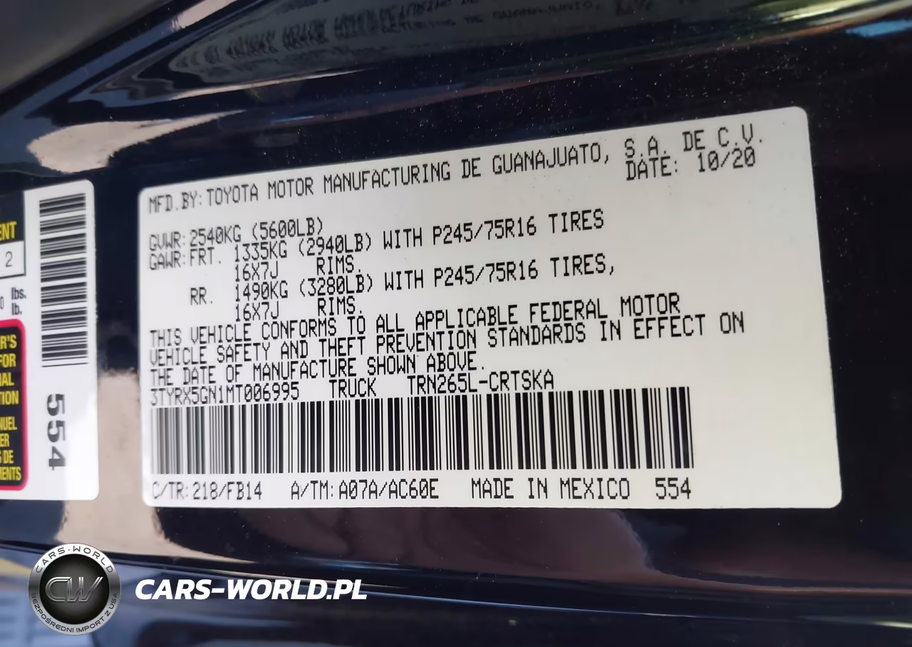 2021 Toyota Tacoma Sr VIN:3TYRX5GN1MT006995 - 9