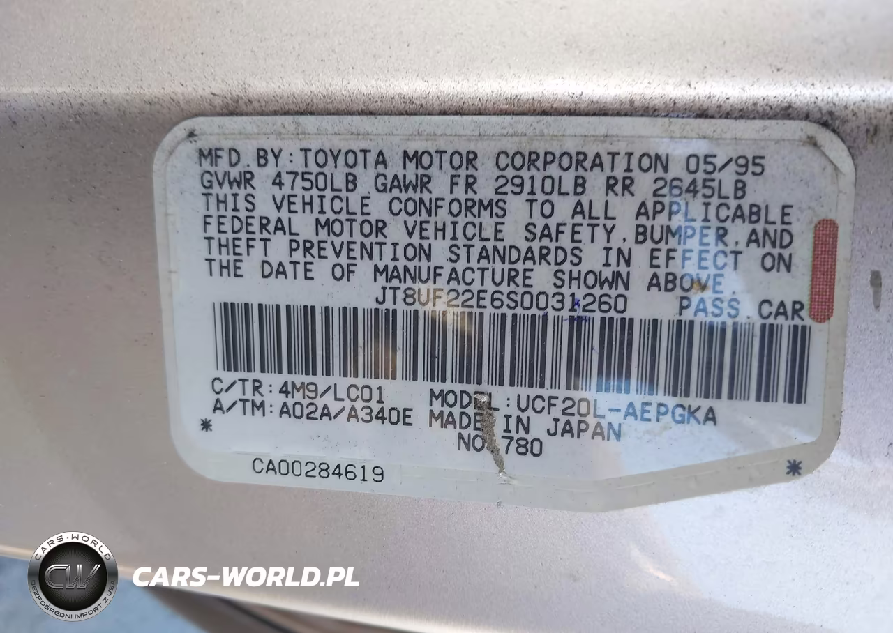 1995 Lexus Ls 400 VIN:JT8UF22E6S0031260 - 9