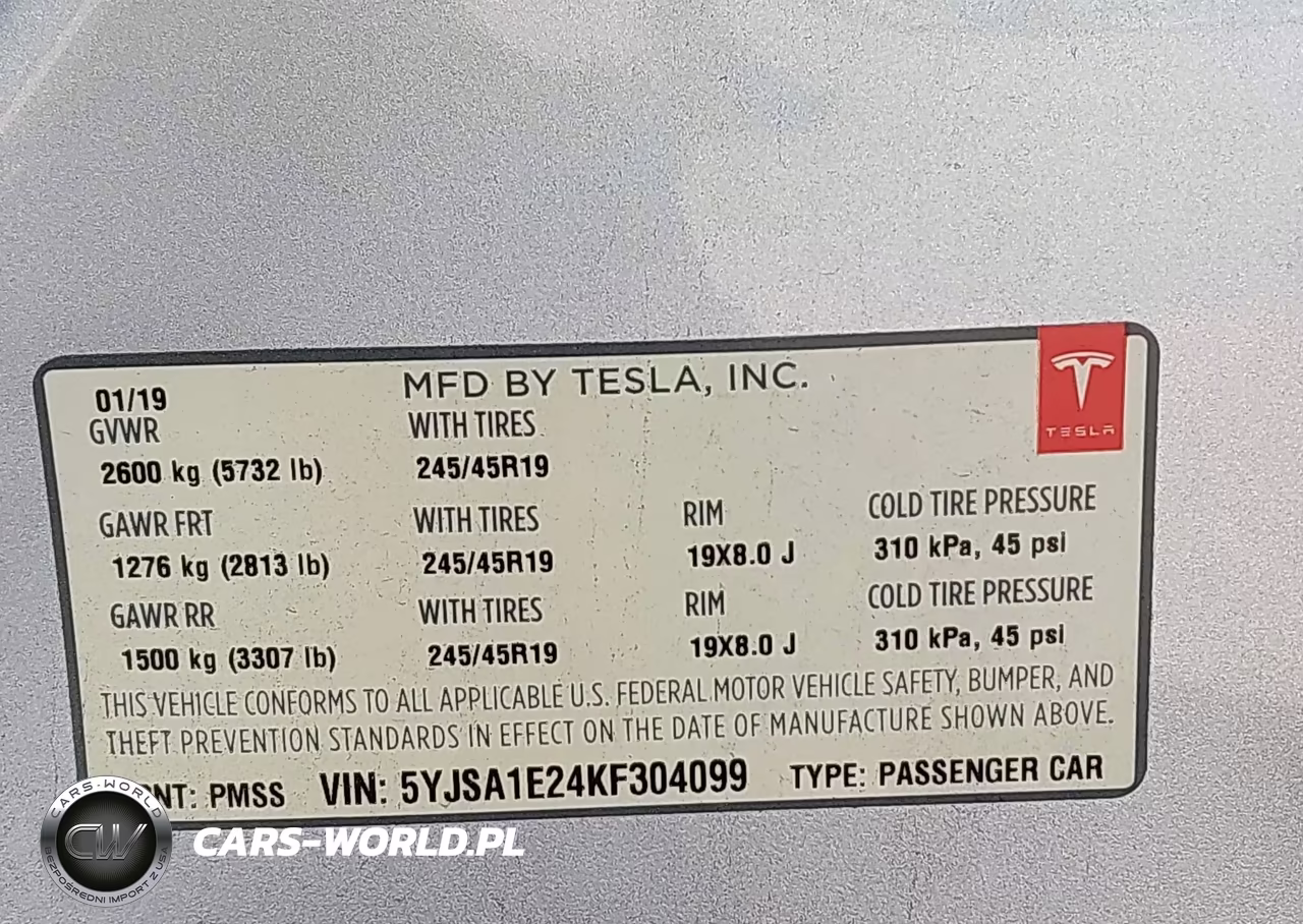 2019 Tesla Model S 100D-75D-Long Range-Standard Range VIN:5YJSA1E24KF304099 - 9