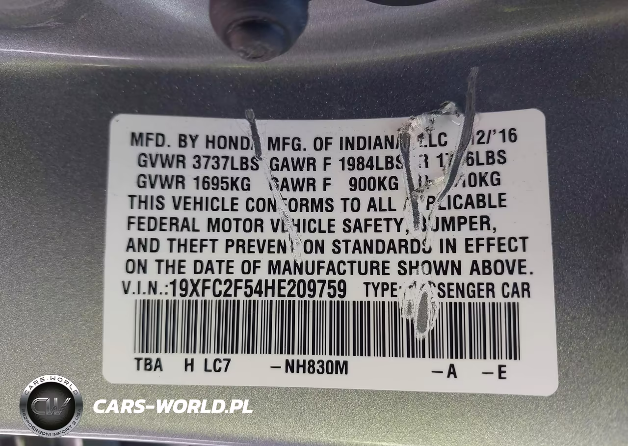 2017 Honda Civic Lx VIN:19XFC2F54HE209759 - 9