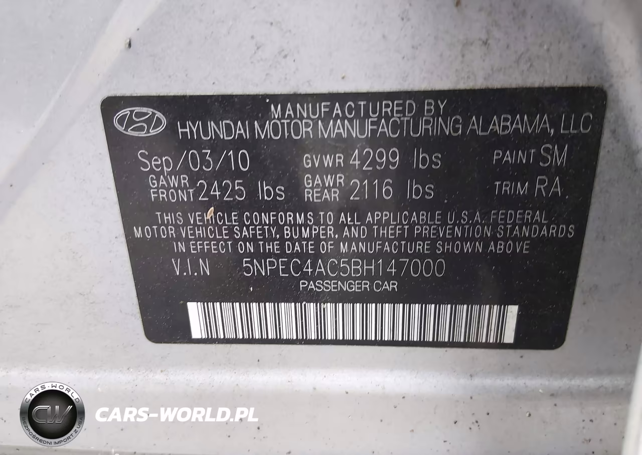 2011 Hyundai Sonata Se VIN:5NPEC4AC5BH147000 - 9