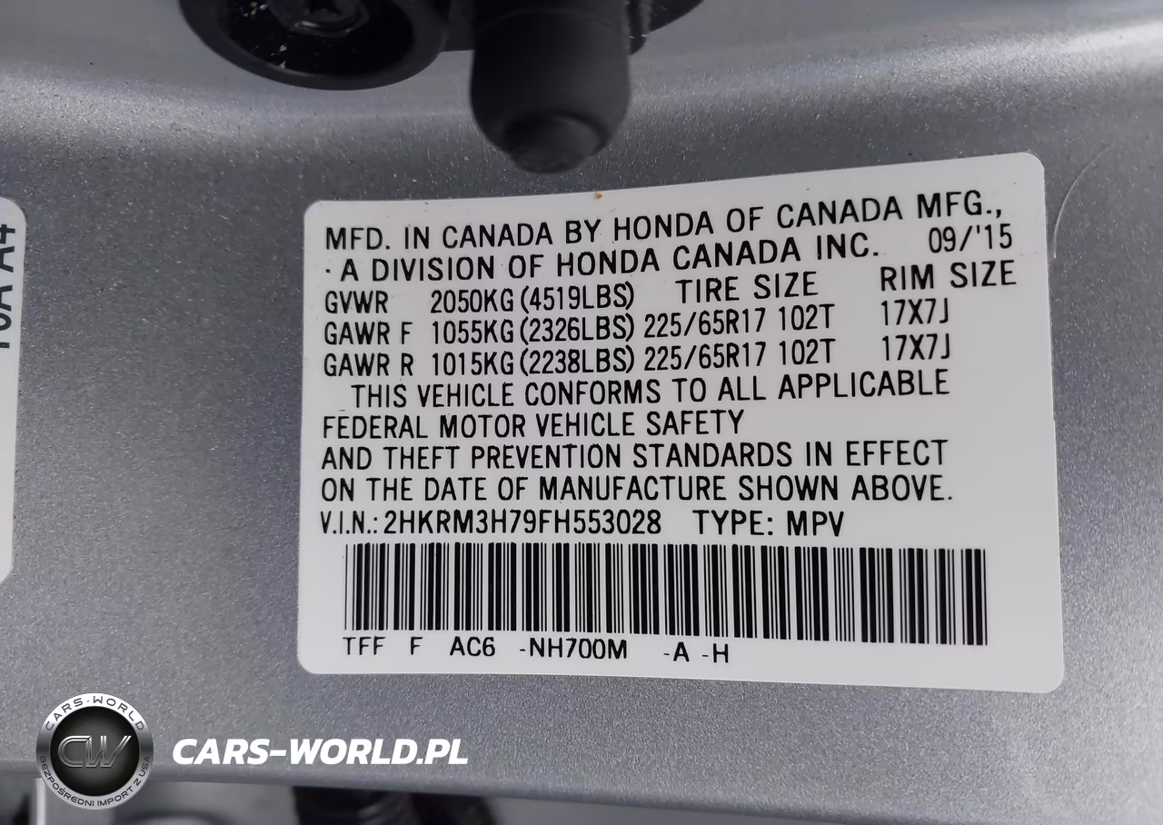 2015 Honda Cr-V Ex-L VIN:2HKRM3H79FH553028 - 9