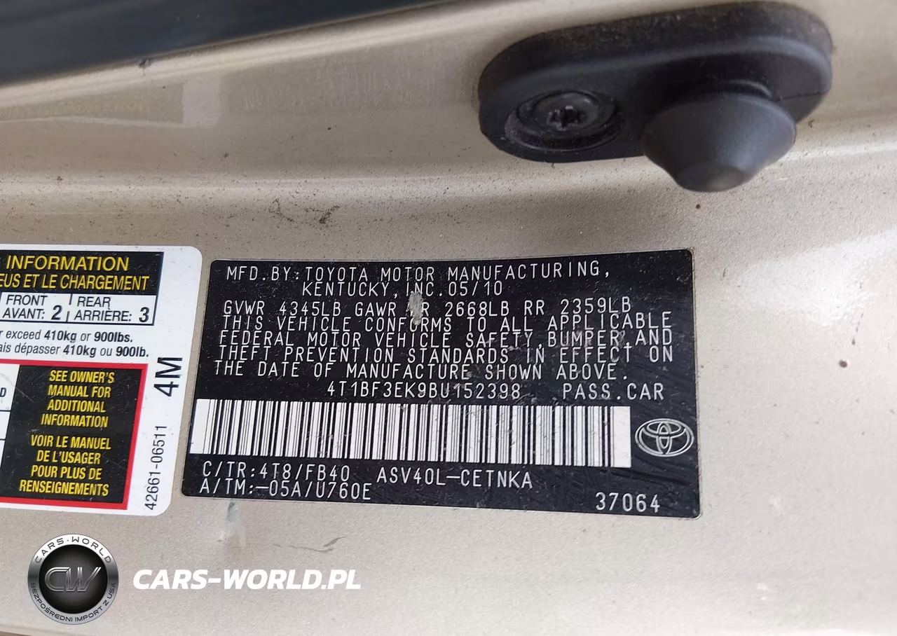 2011 Toyota Camry Le VIN:4T1BF3EK9BU152398 - 9