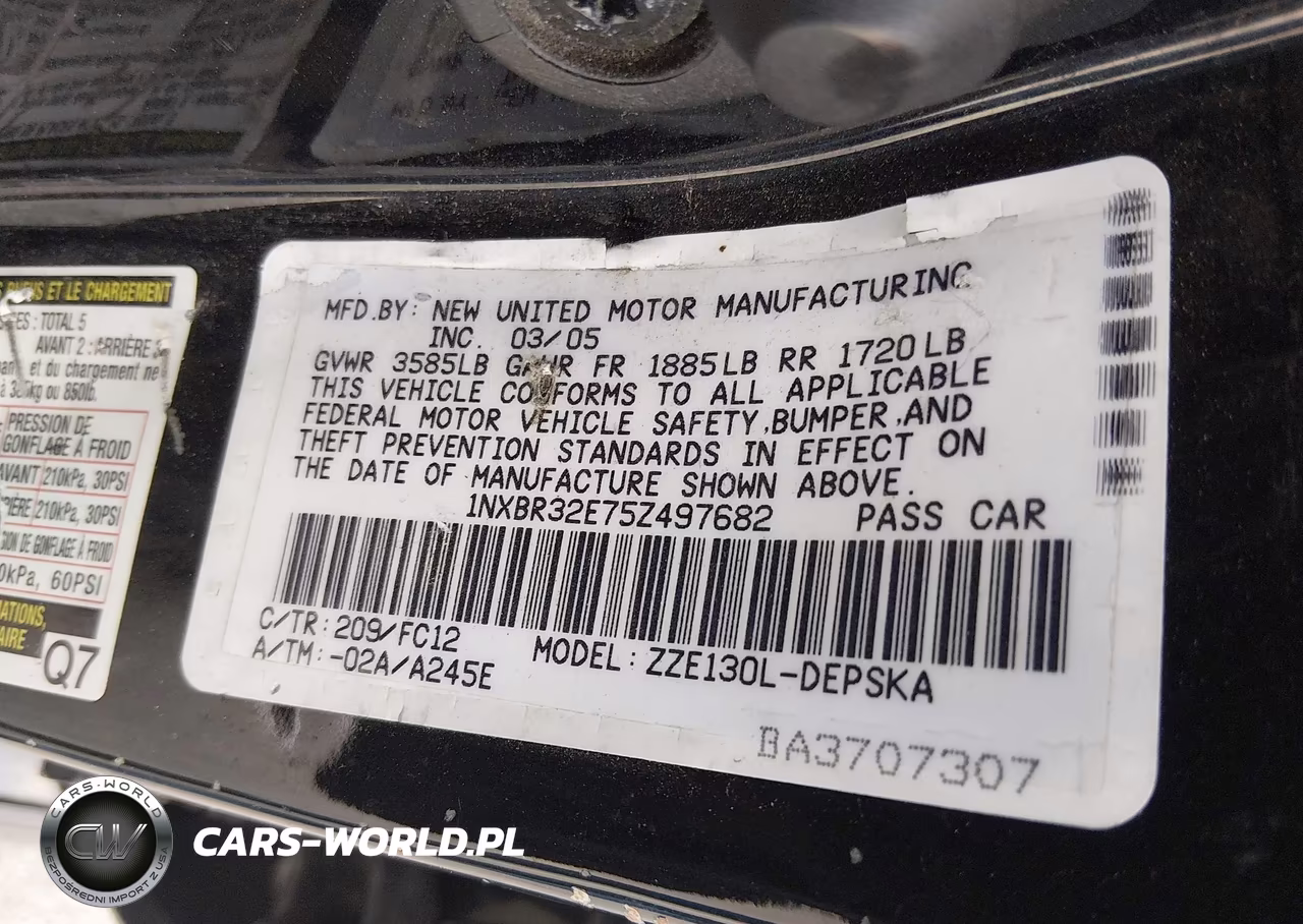 2005 Toyota Corolla S VIN:1NXBR32E75Z497682 - 9