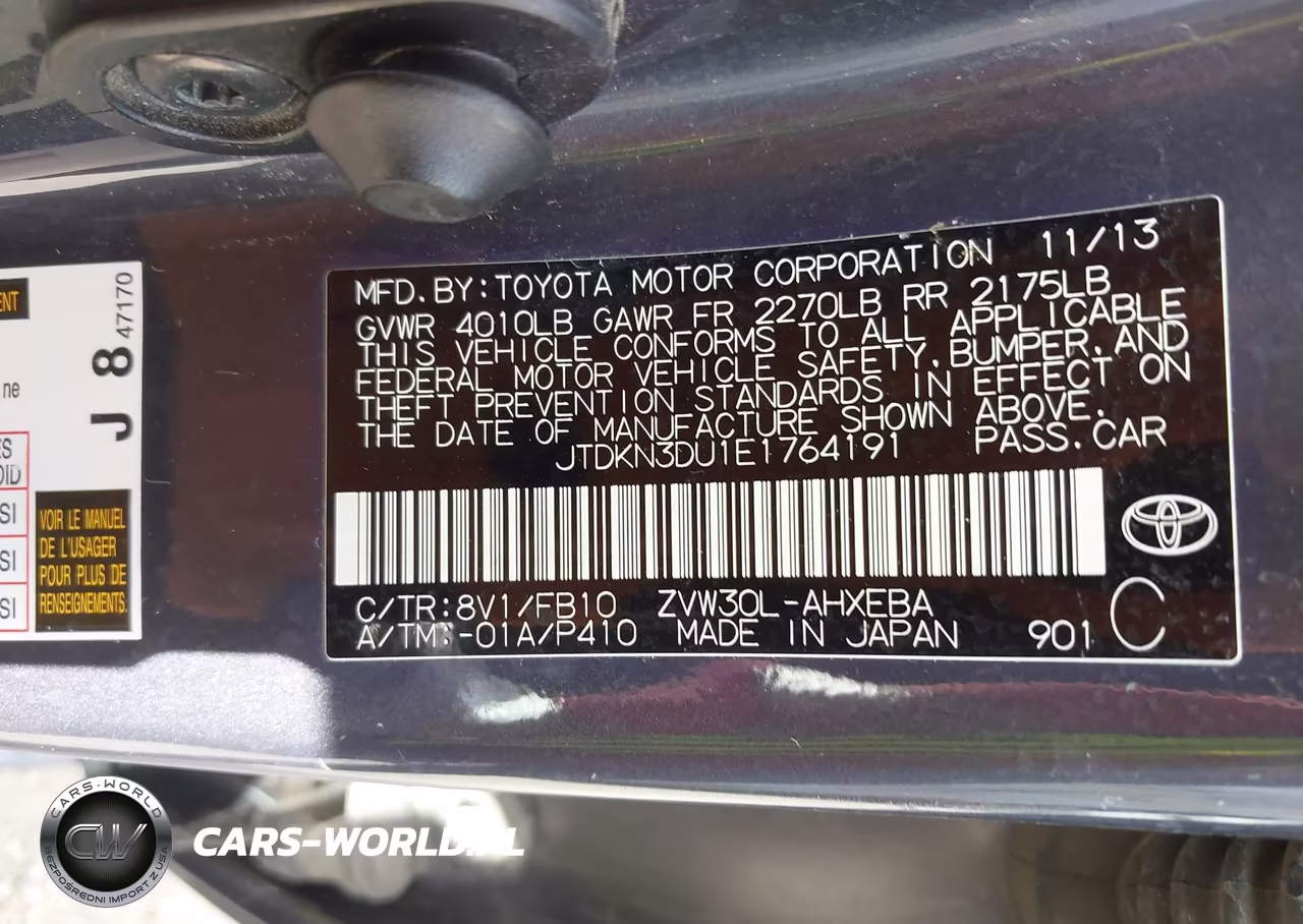 2014 Toyota Prius Two VIN:JTDKN3DU1E1764191 - 9