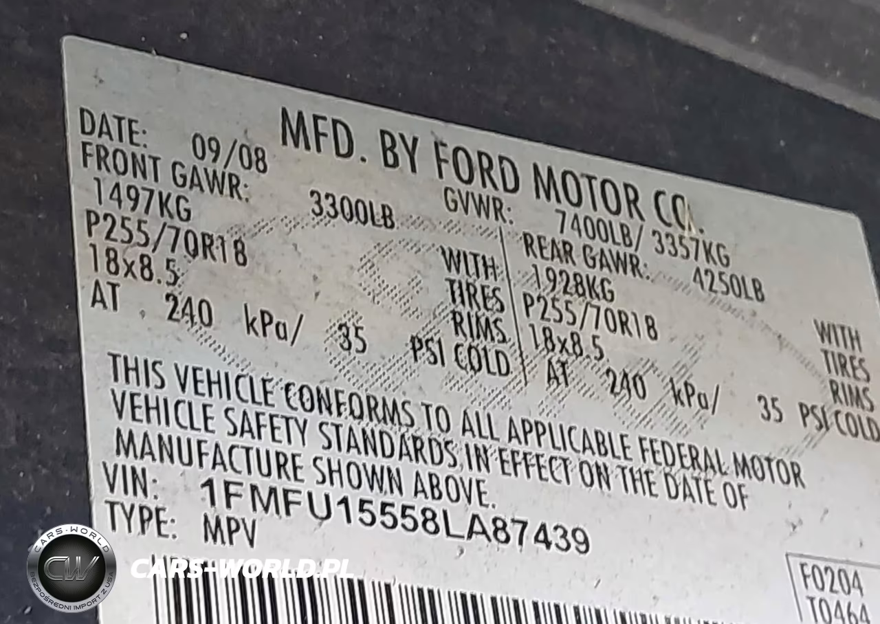2008 Ford Expedition Xlt VIN:1FMFU15558LA87439 - 9