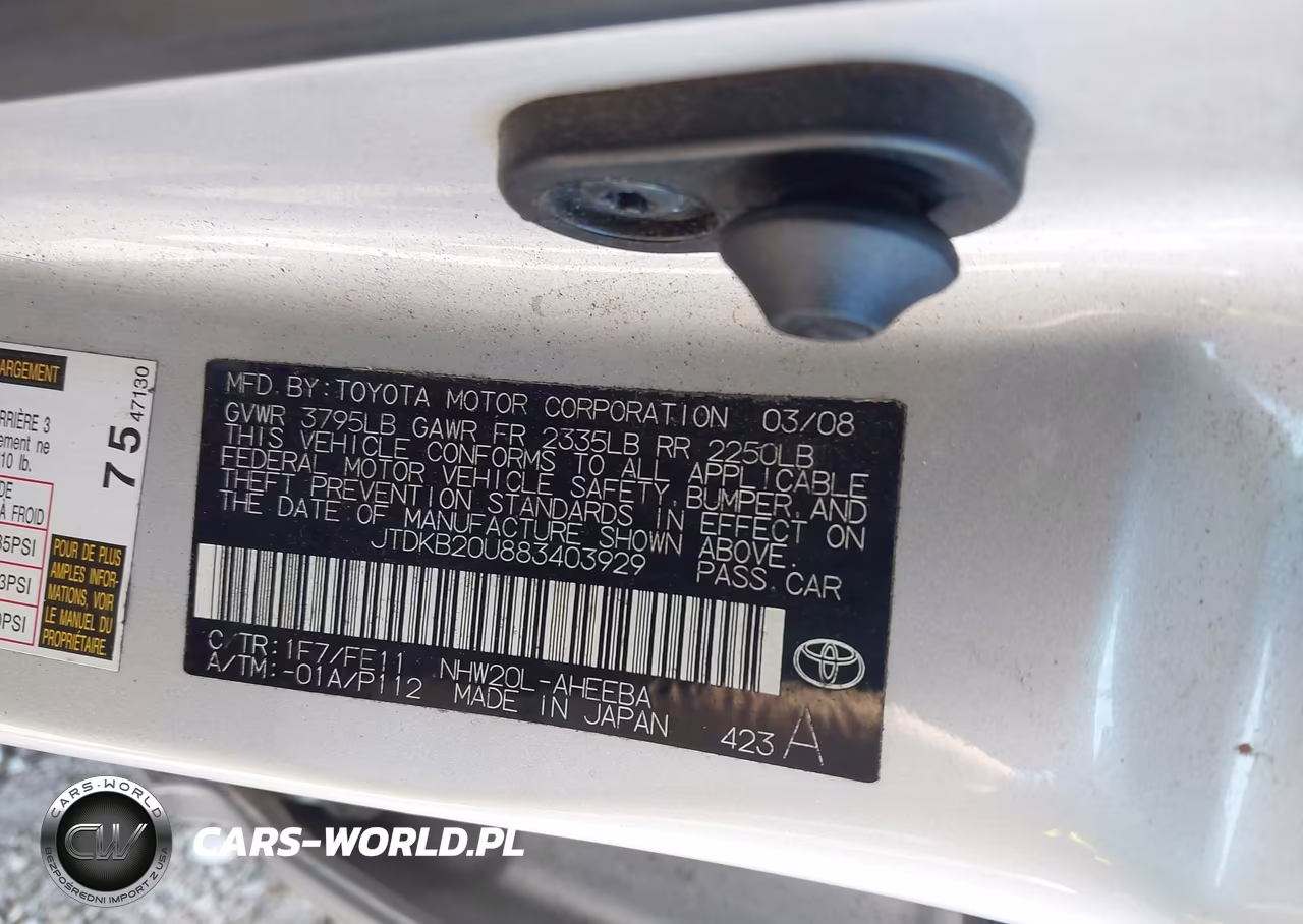 2008 Toyota Prius VIN:JTDKB20U883403929 - 9