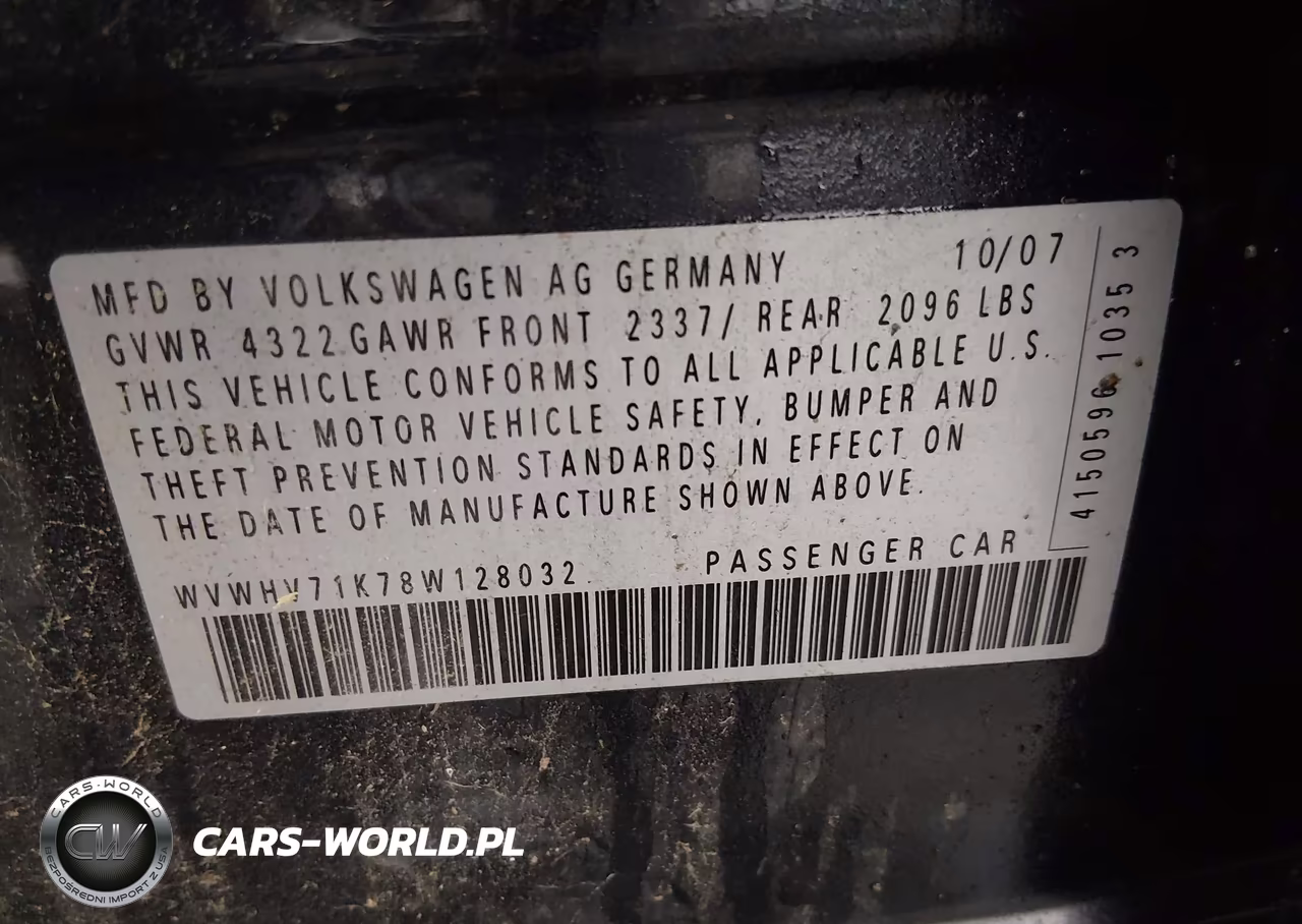 2008 Volkswagen Gti 4-Door VIN:WVWHV71K78W128032 - 8