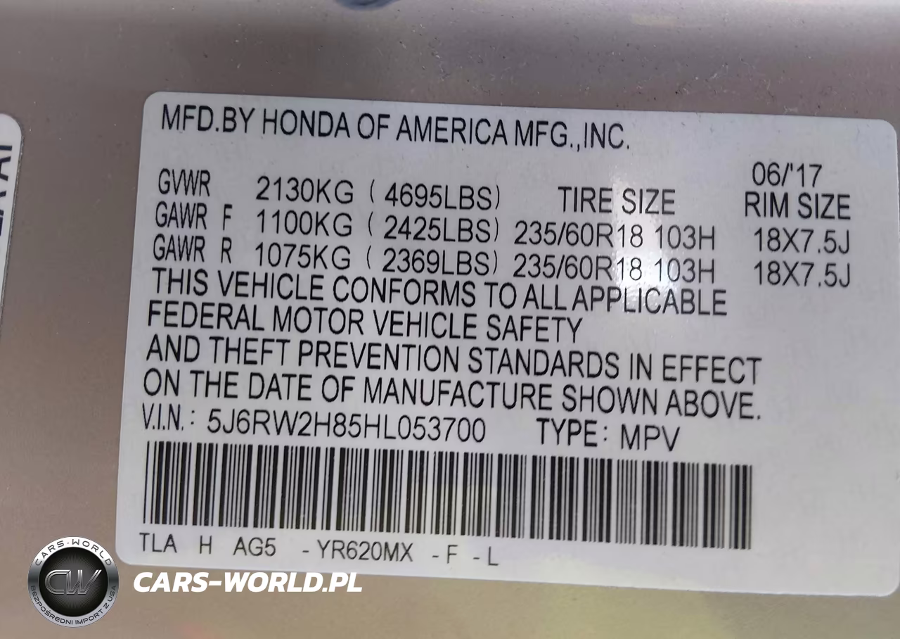 2017 Honda Cr-V Ex-L-Ex-L Navi VIN:5J6RW2H85HL053700 - 9