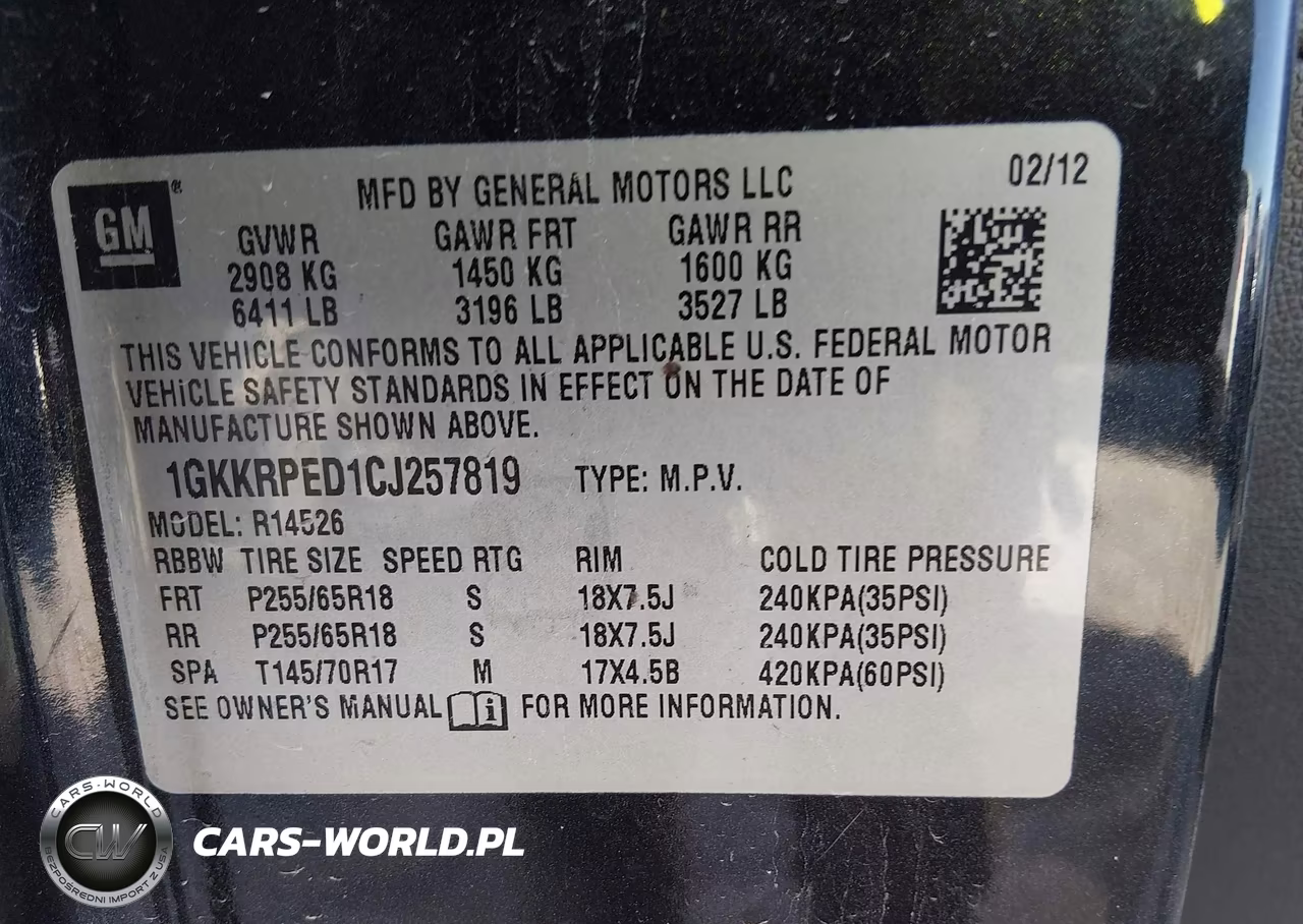 2012 GMC Acadia Sle VIN:1GKKRPED1CJ257819 - 9