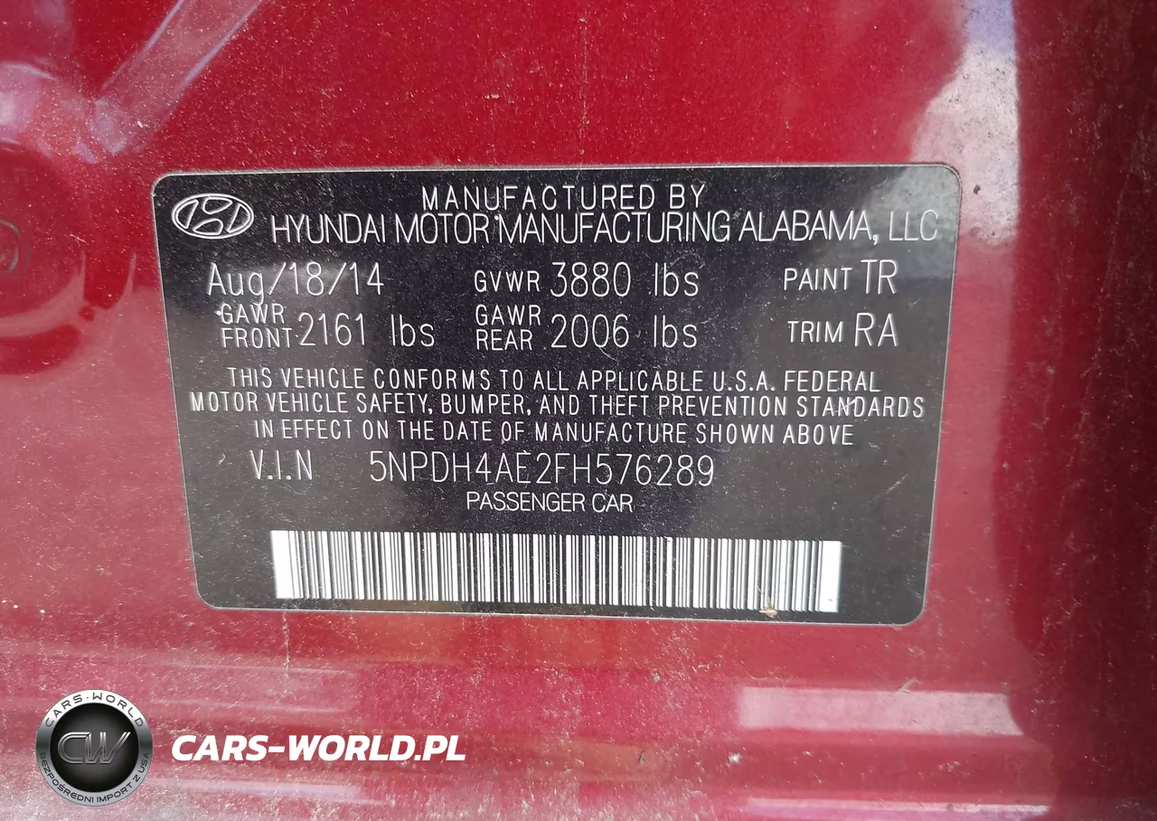 2015 Hyundai Elantra Se VIN:5NPDH4AE2FH576289 - 9