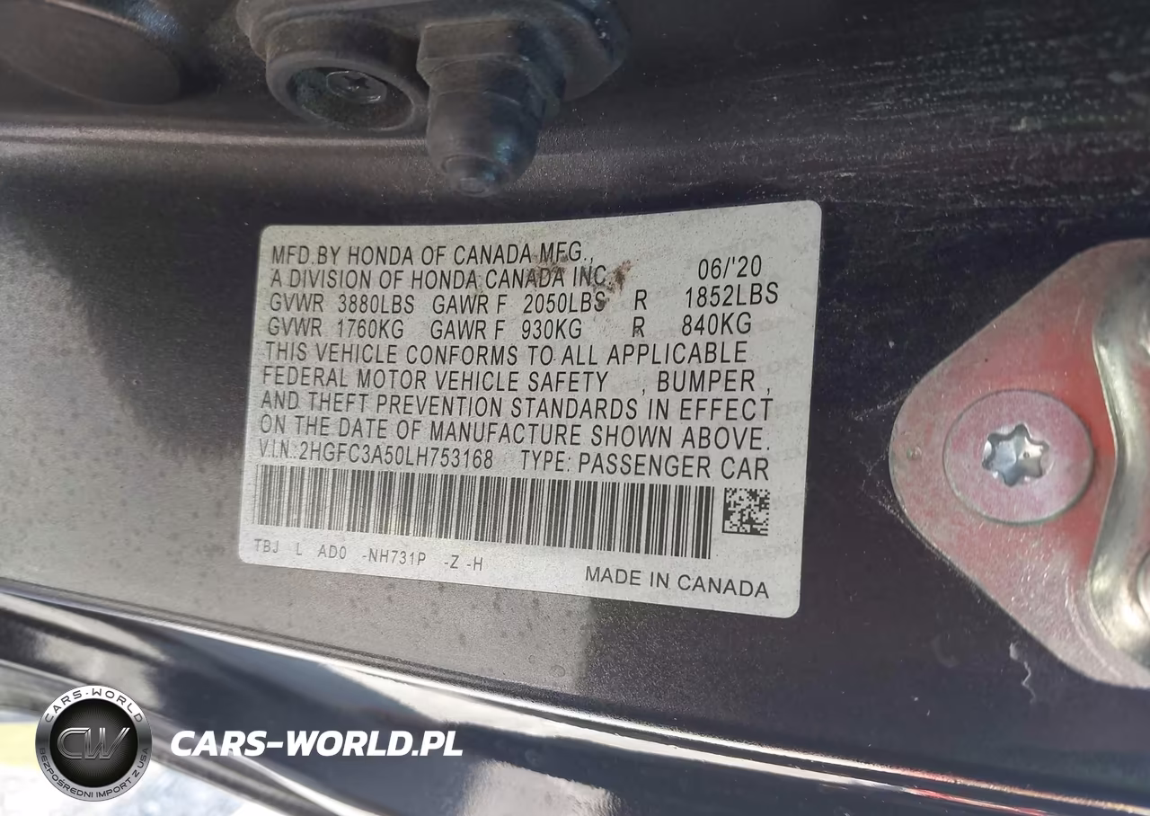 2020 Honda Civic Si Coupe VIN:2HGFC3A50LH753168 - 9