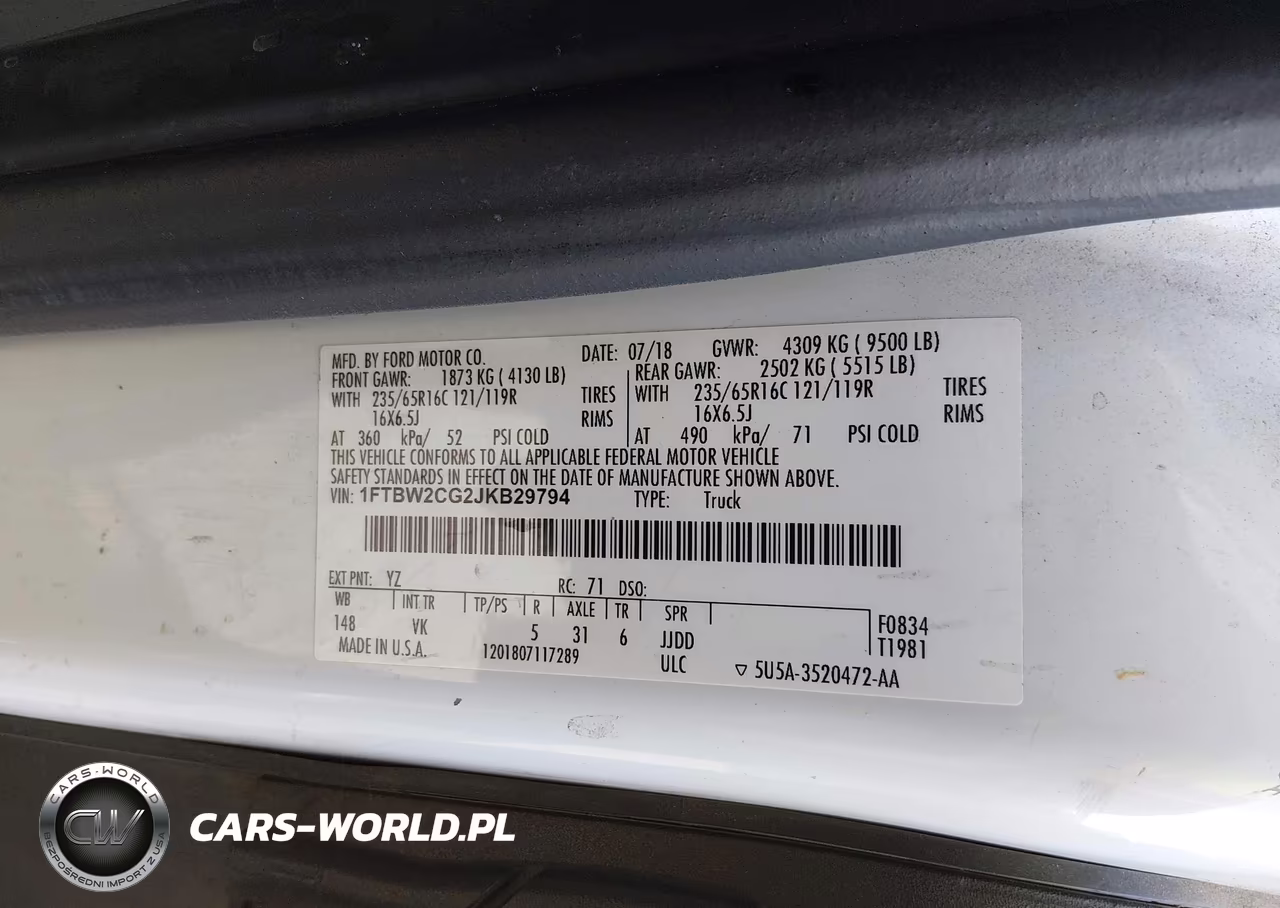 2018 Ford Transit-350 VIN:1FTBW2CG2JKB29794 - 9