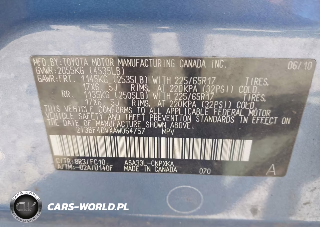 2010 Toyota Rav4 VIN:2T3BF4DVXAW064757 - 9
