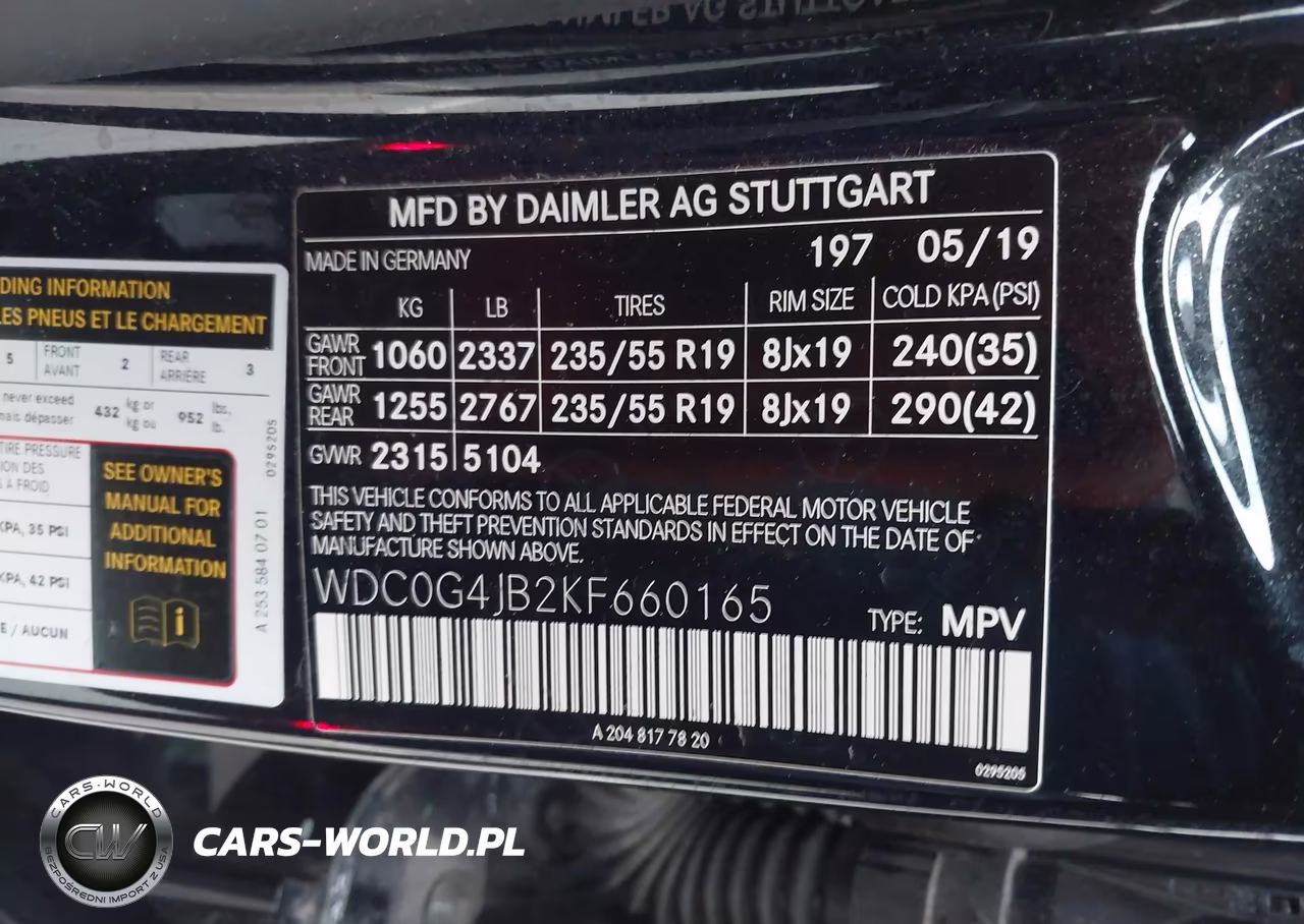 2019 Mercedes-Benz Glc 300 VIN:WDC0G4JB2KF660165 - 9