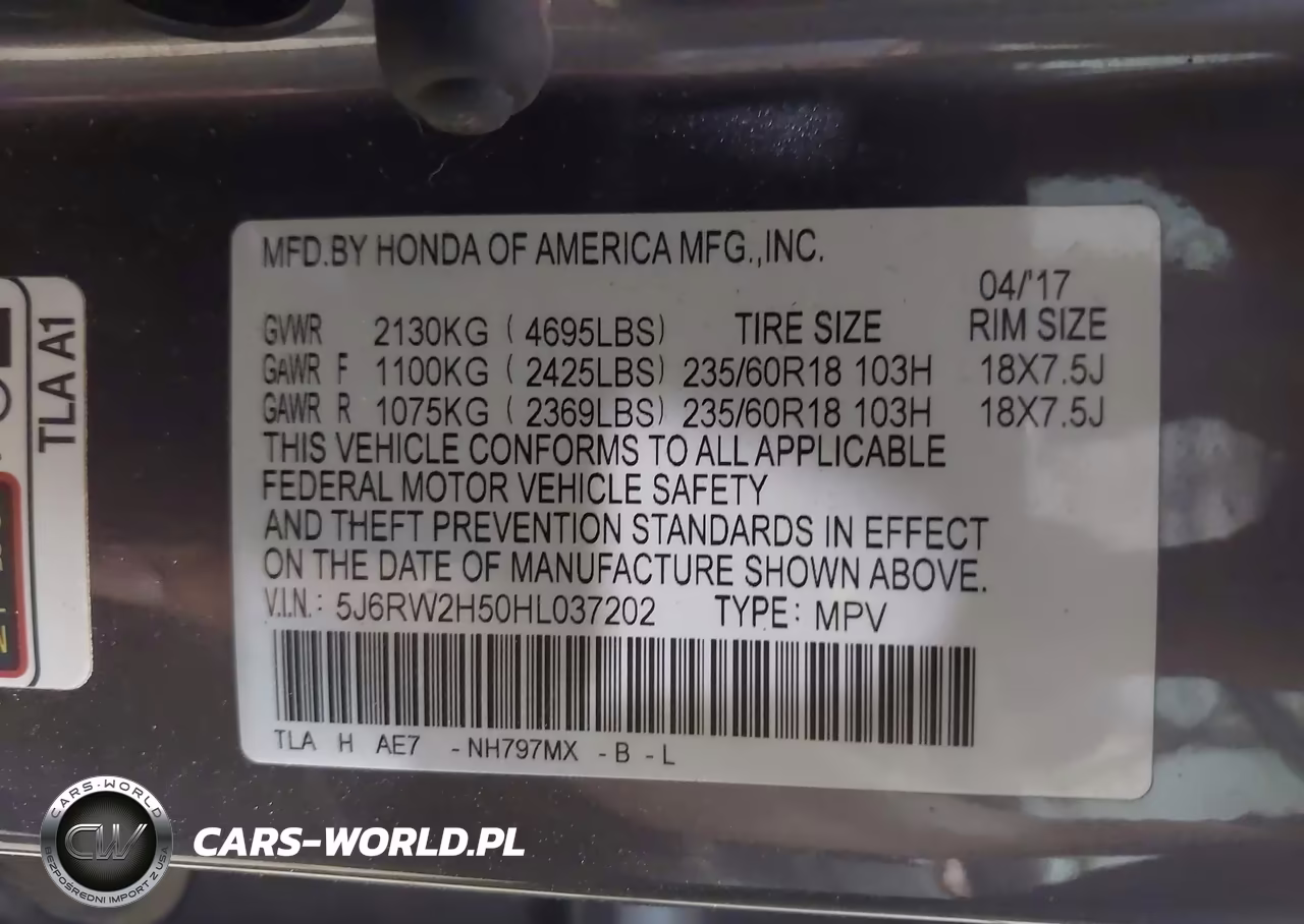 2017 Honda Cr-V Ex VIN:5J6RW2H50HL037202 - 9