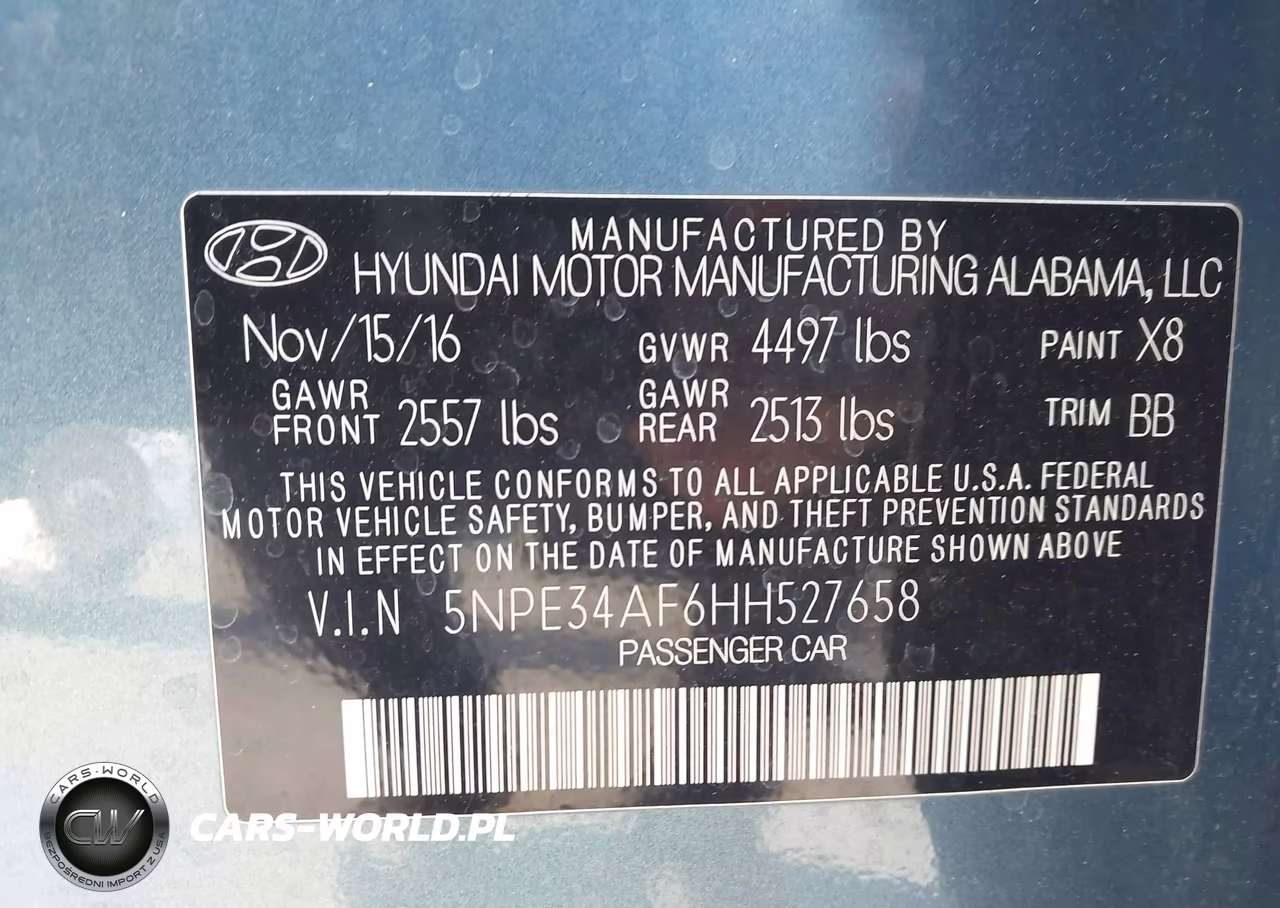 2017 Hyundai Sonata Limited VIN:5NPE34AF6HH527658 - 9