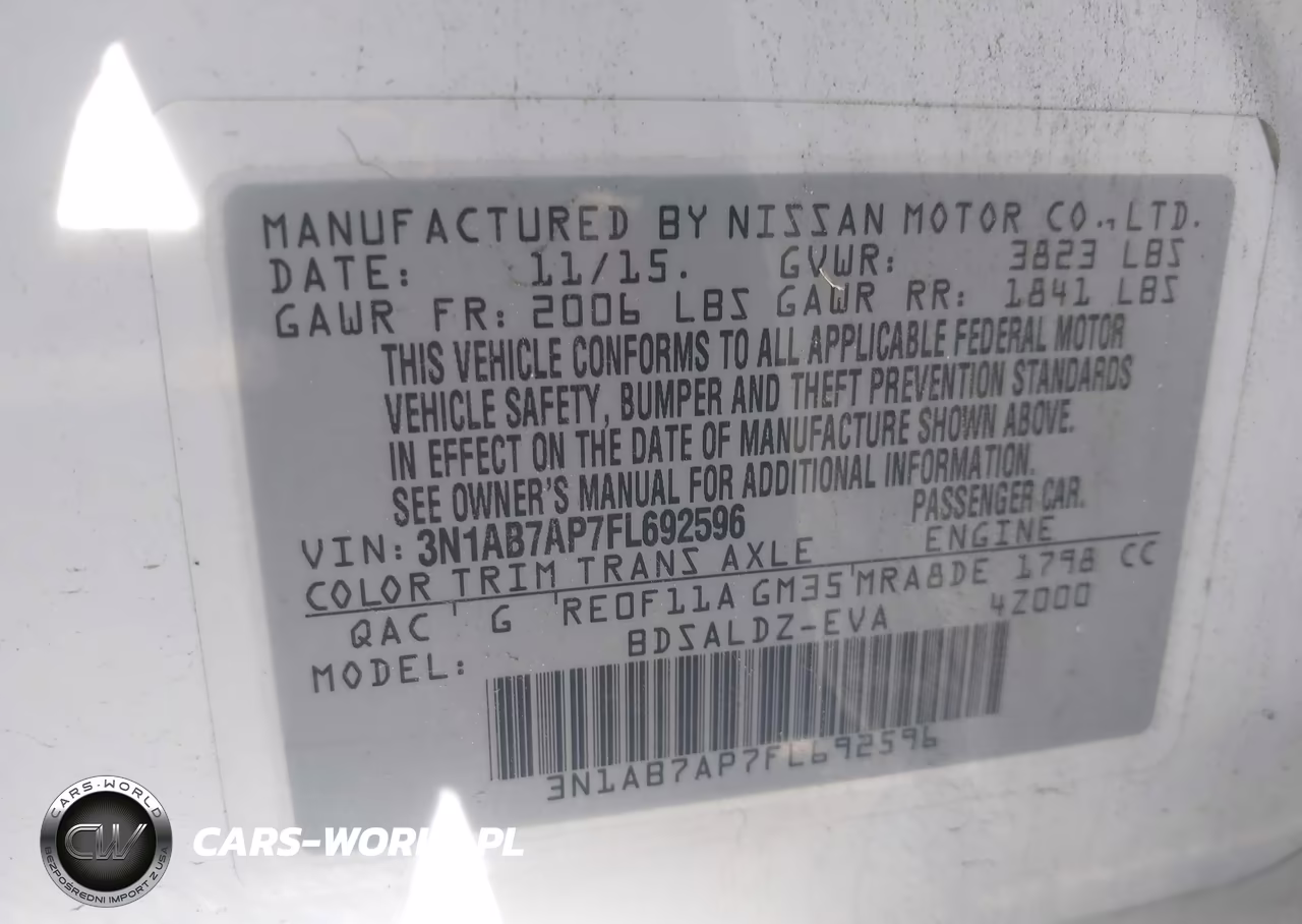 2015 Nissan Sentra Sv VIN:3N1AB7AP7FL692596 - 9